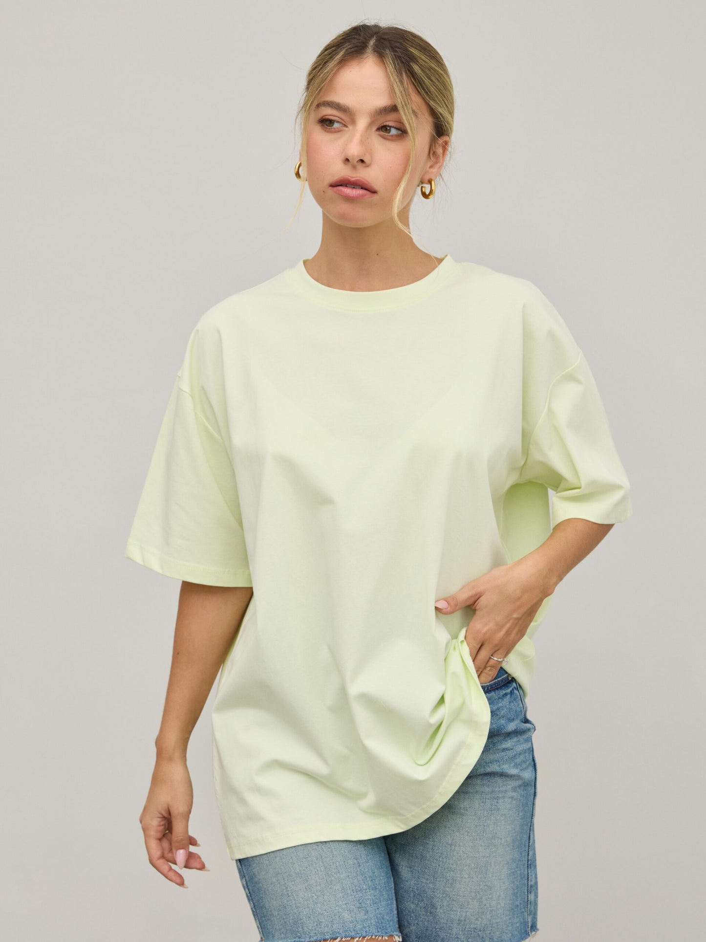 טישירט בייסיק אוברסייז נואלי | ירוק