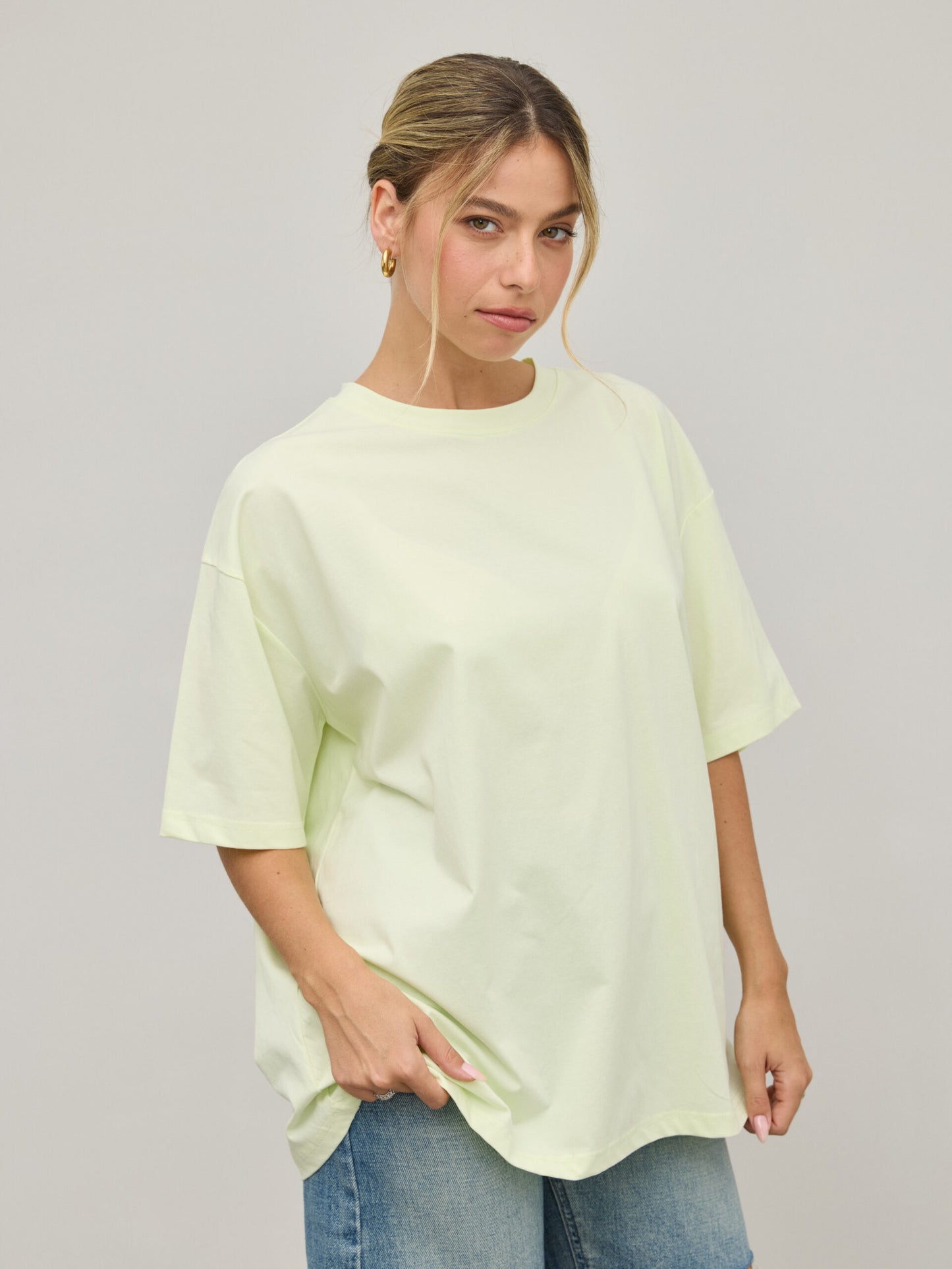 טישירט בייסיק אוברסייז נואלי | ירוק