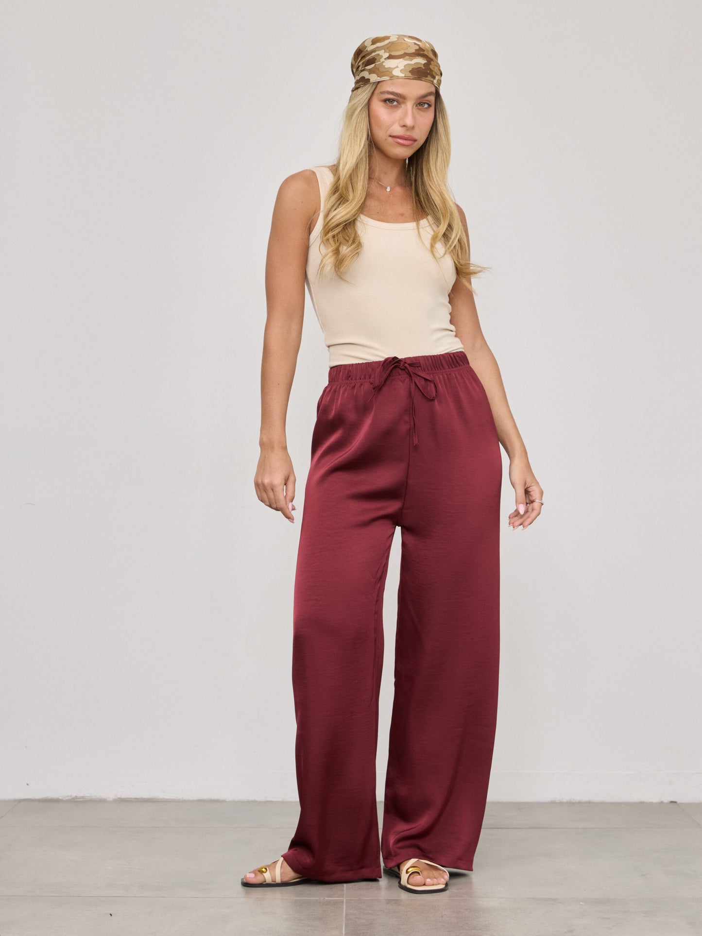 מכנסי סאטן מרסל | בורדו