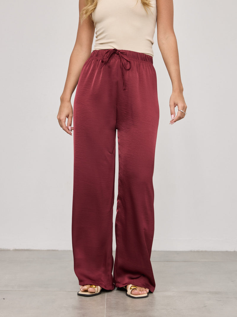 מכנסי סאטן מרסל | בורדו