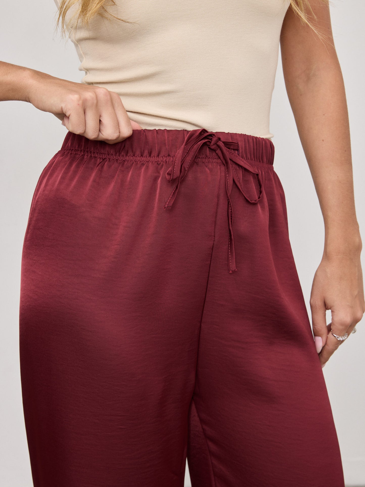 מכנסי סאטן מרסל | בורדו