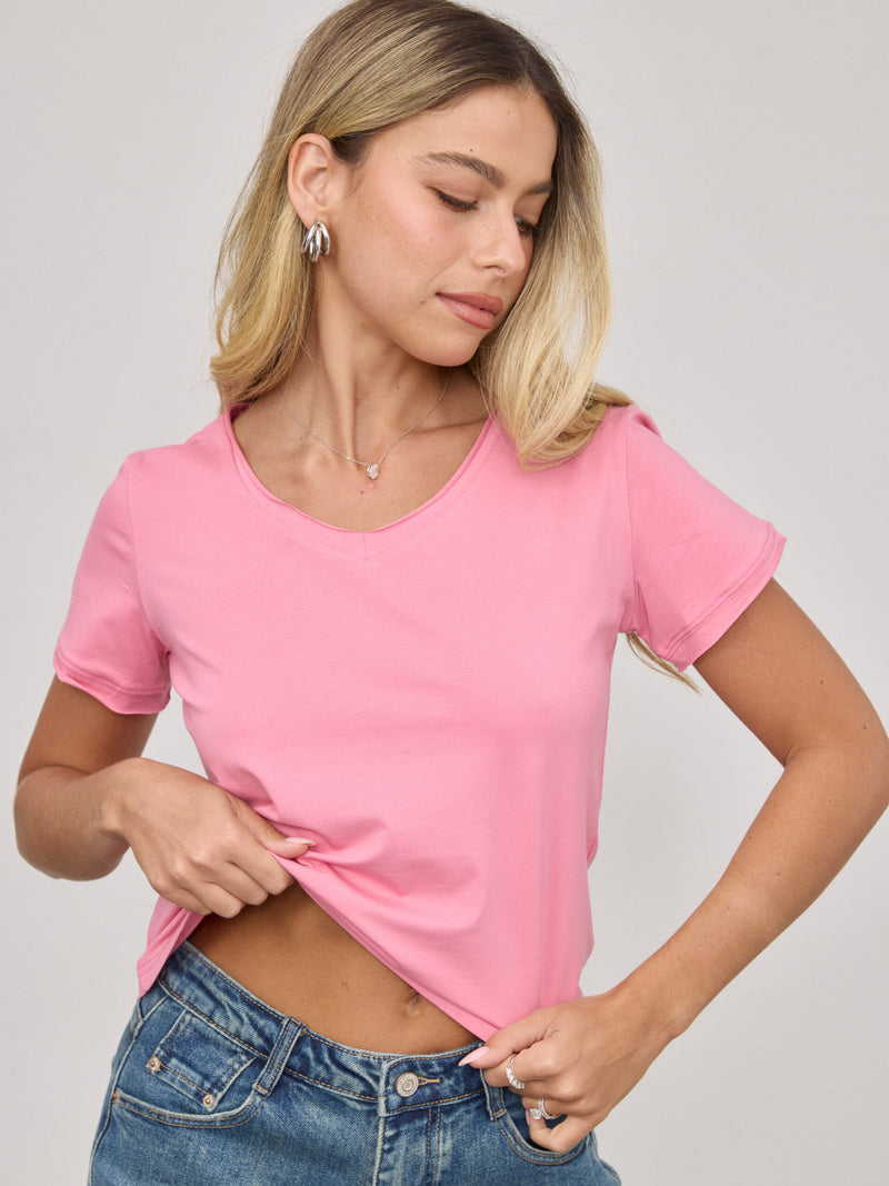 טישירט בייסיק דמון | ורוד