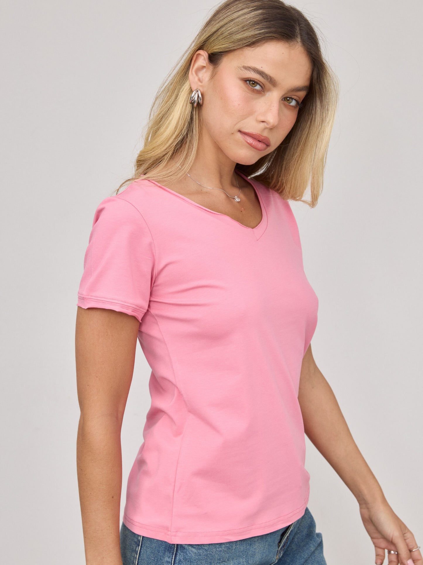 טישירט בייסיק דמון | ורוד