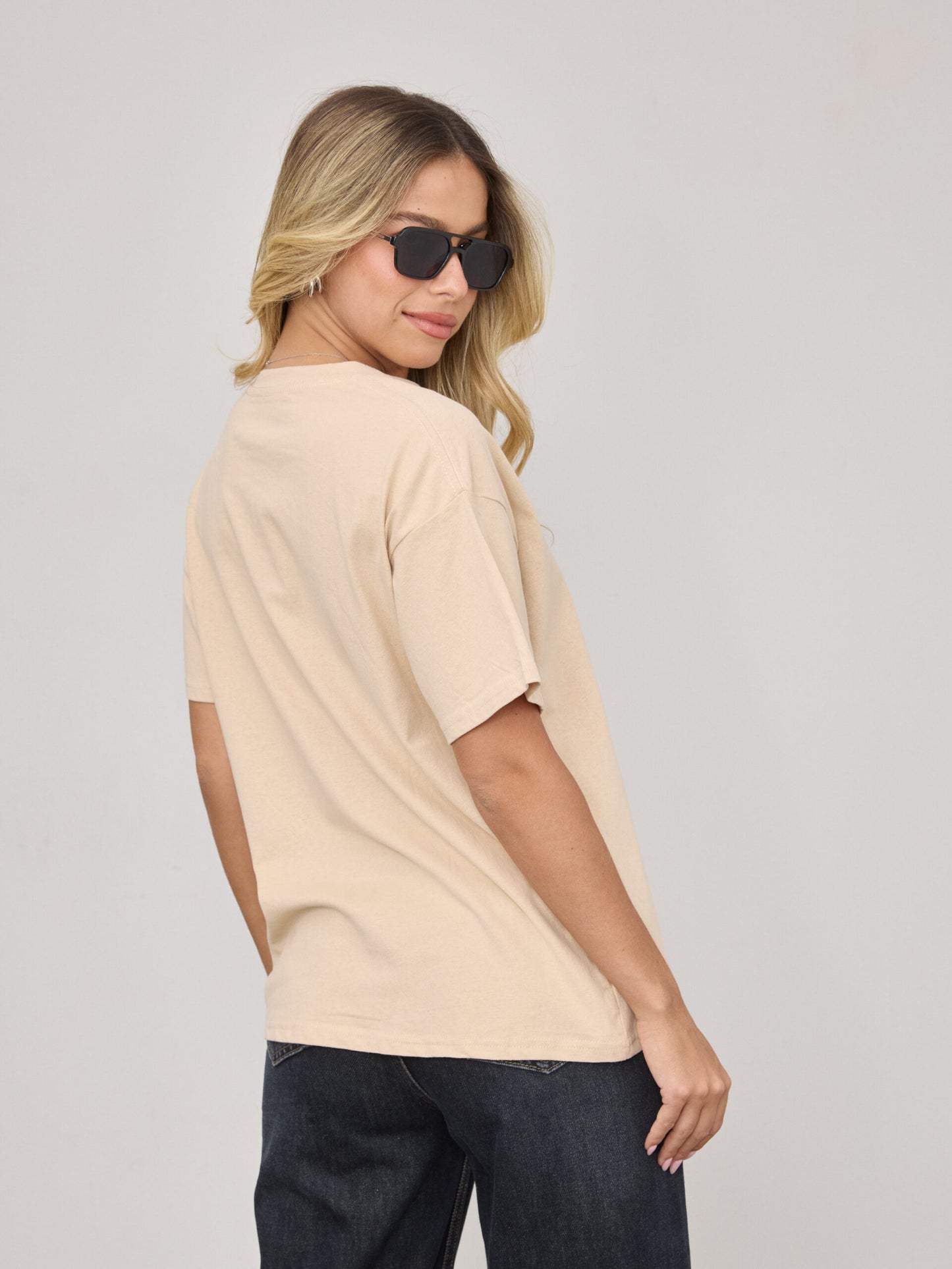 טישירט הדפס סמיילי הוליס | בז'