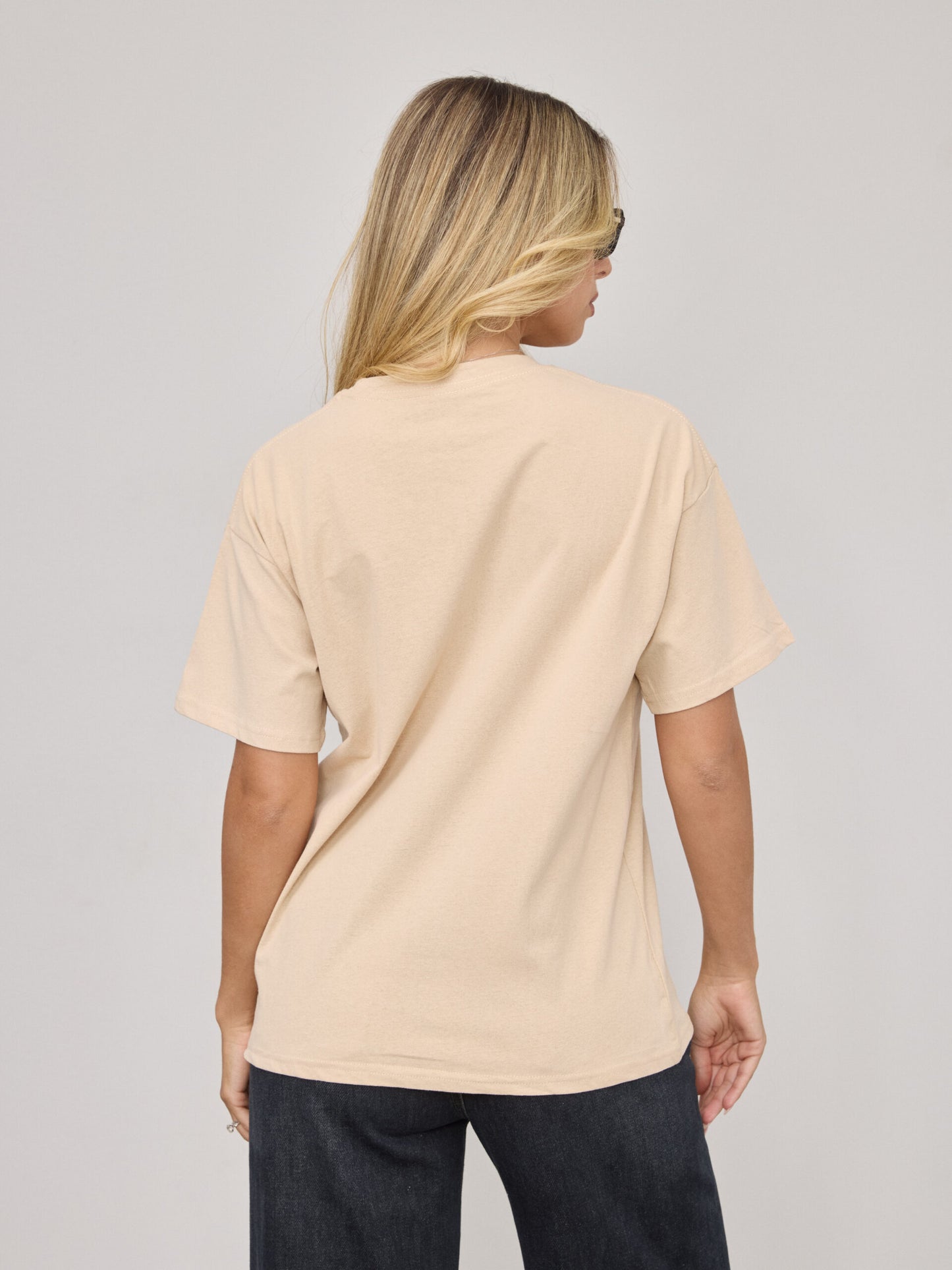 טישירט הדפס סמיילי הוליס | בז'