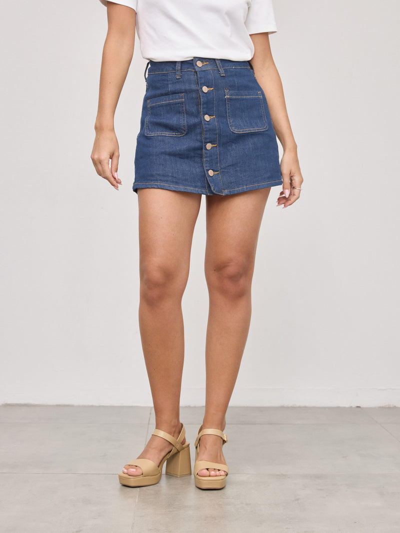 מכנסי חצאית ג'ינס ניילין | כחול