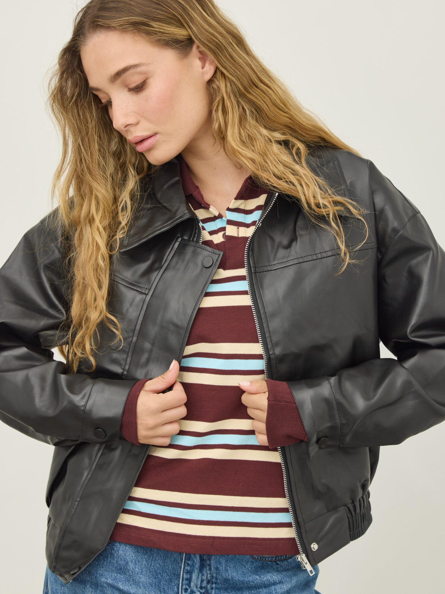 ג'קט דמוי עור בונו | שחור