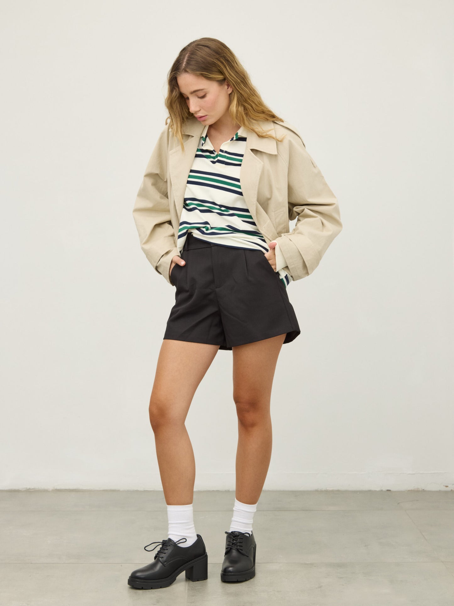 חולצת פולו פסים פרנסין | ירוק