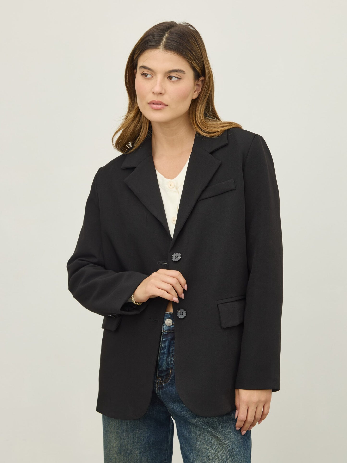 בלייזר מחוייט סיינה | שחור