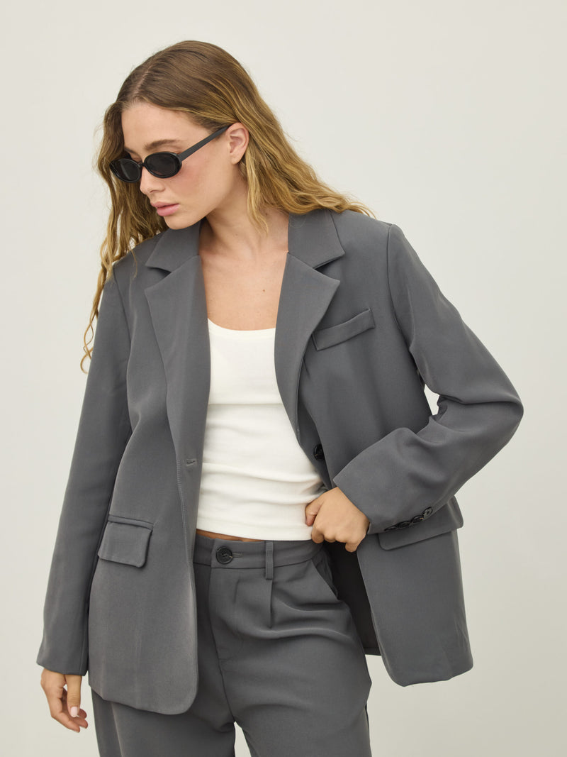 בלייזר מחוייט סיינה | אפור