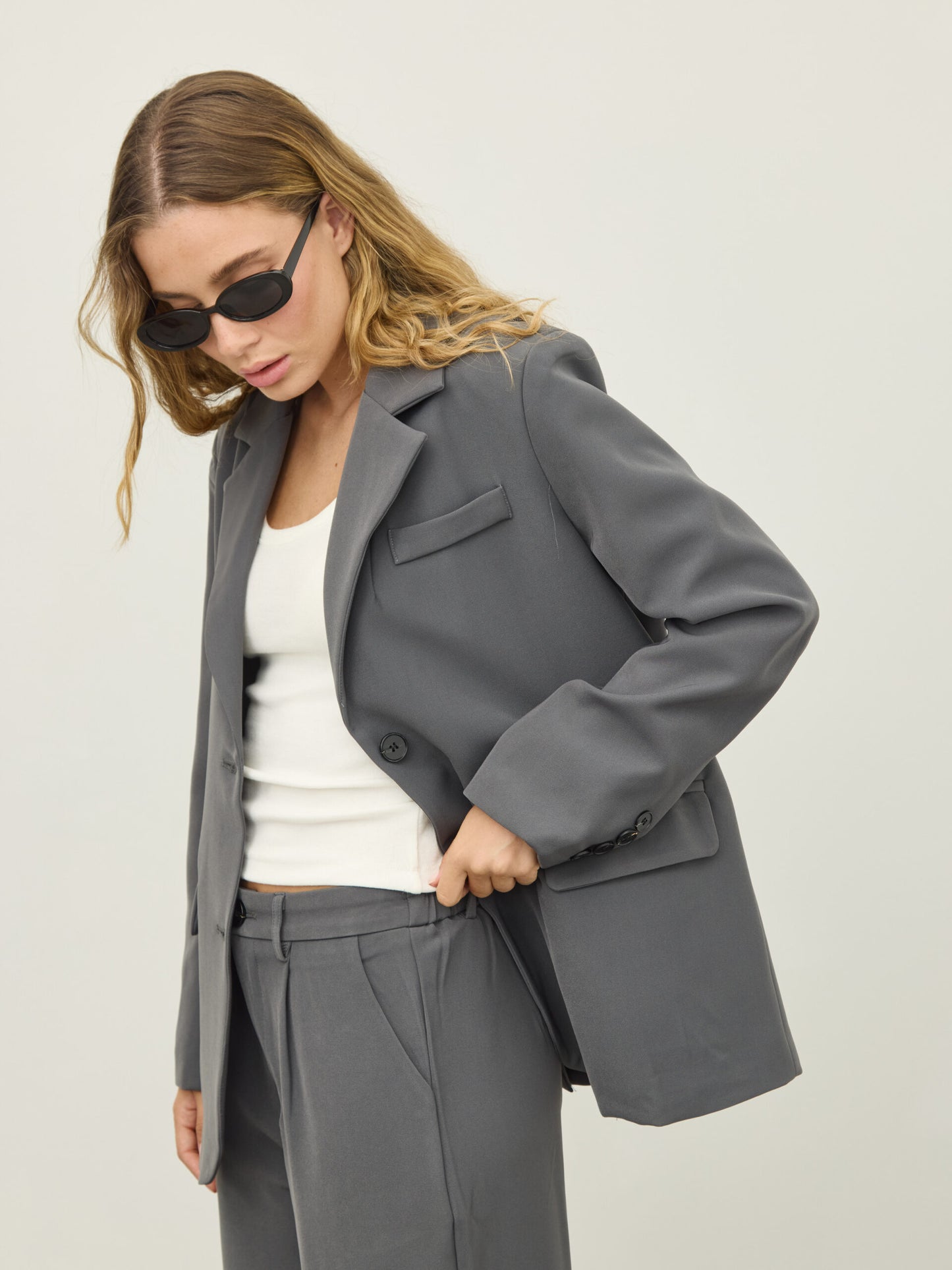 בלייזר מחוייט סיינה | אפור