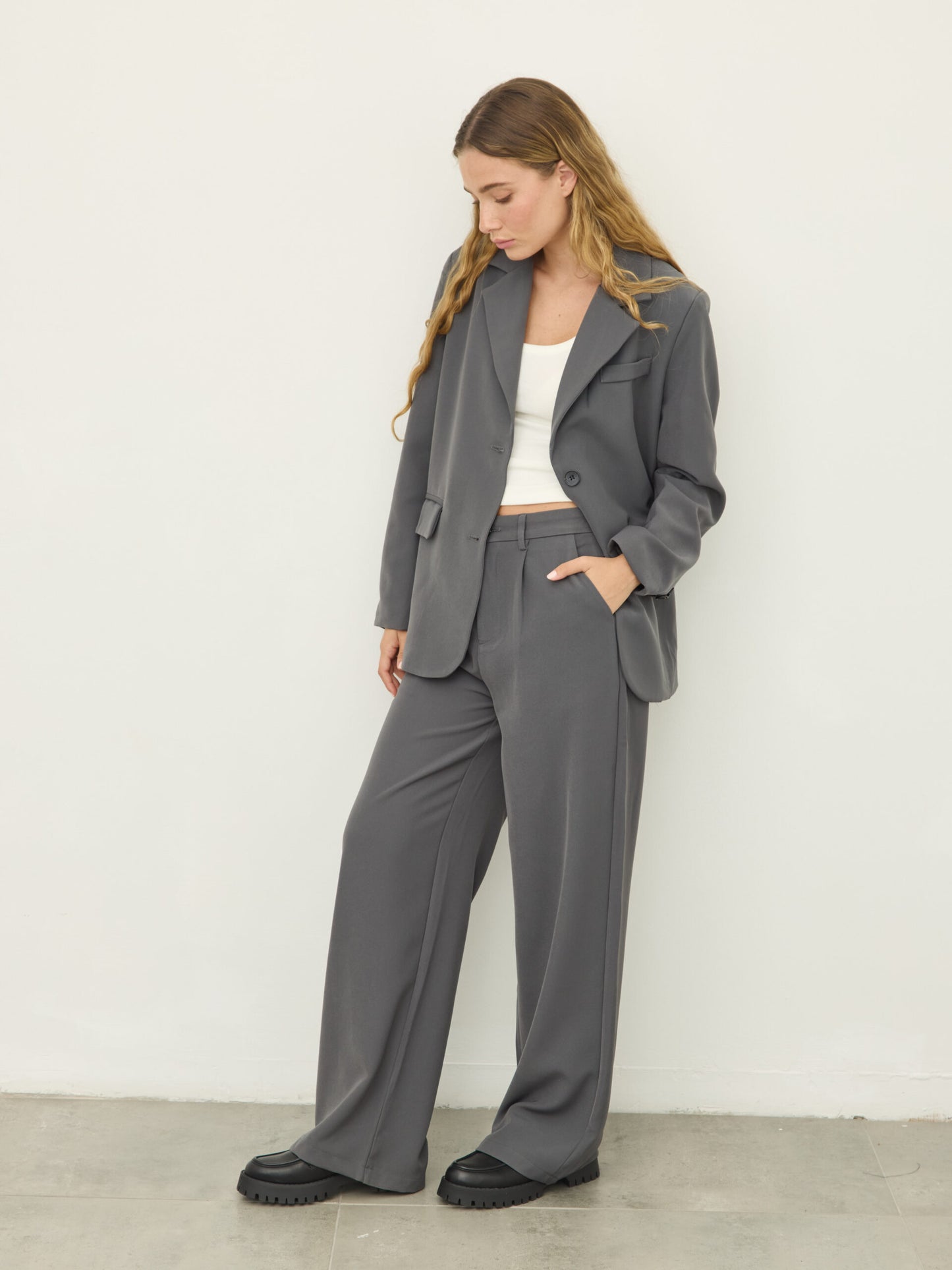 בלייזר מחוייט סיינה | אפור