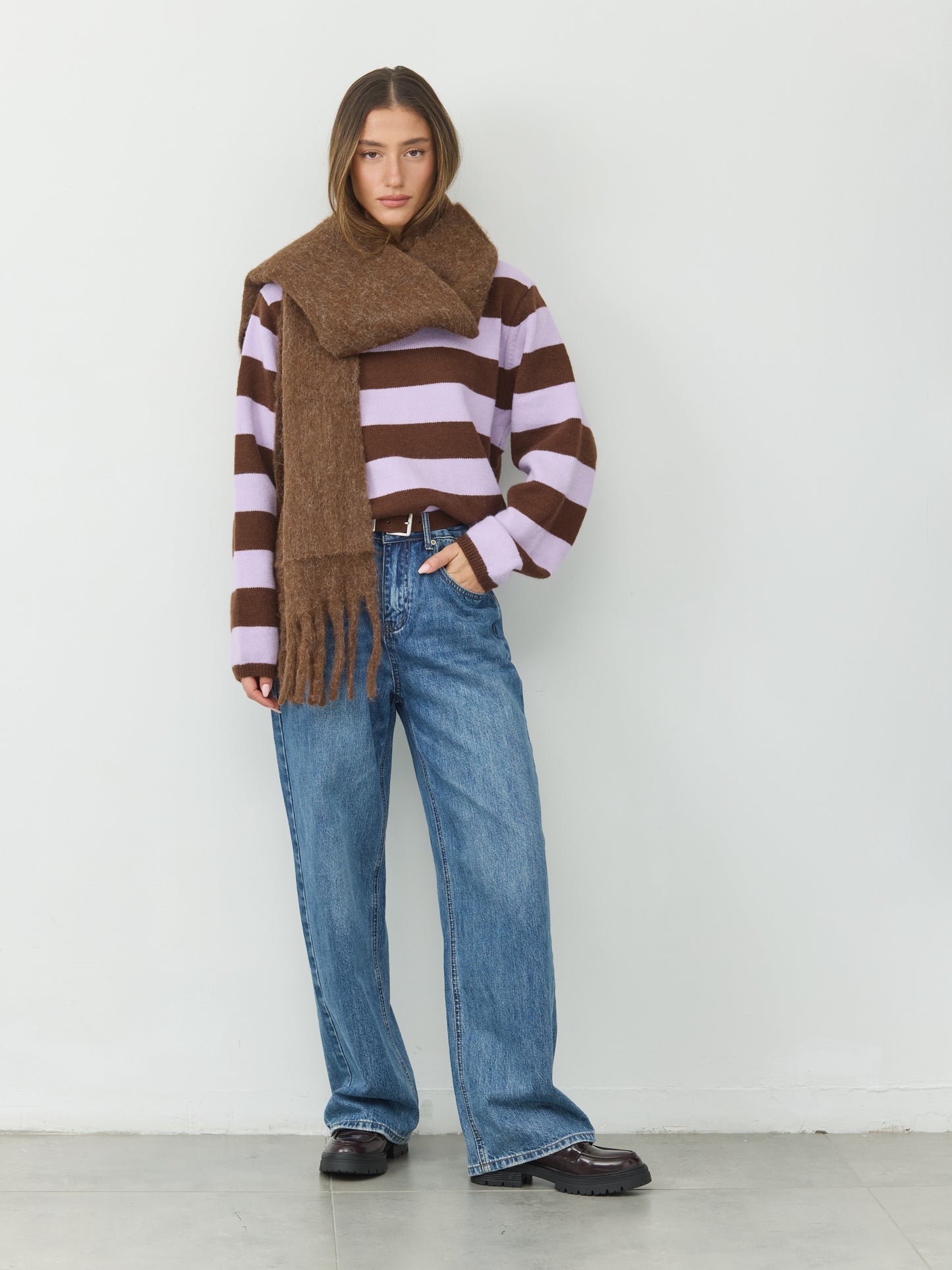 צעיף צמר | חום