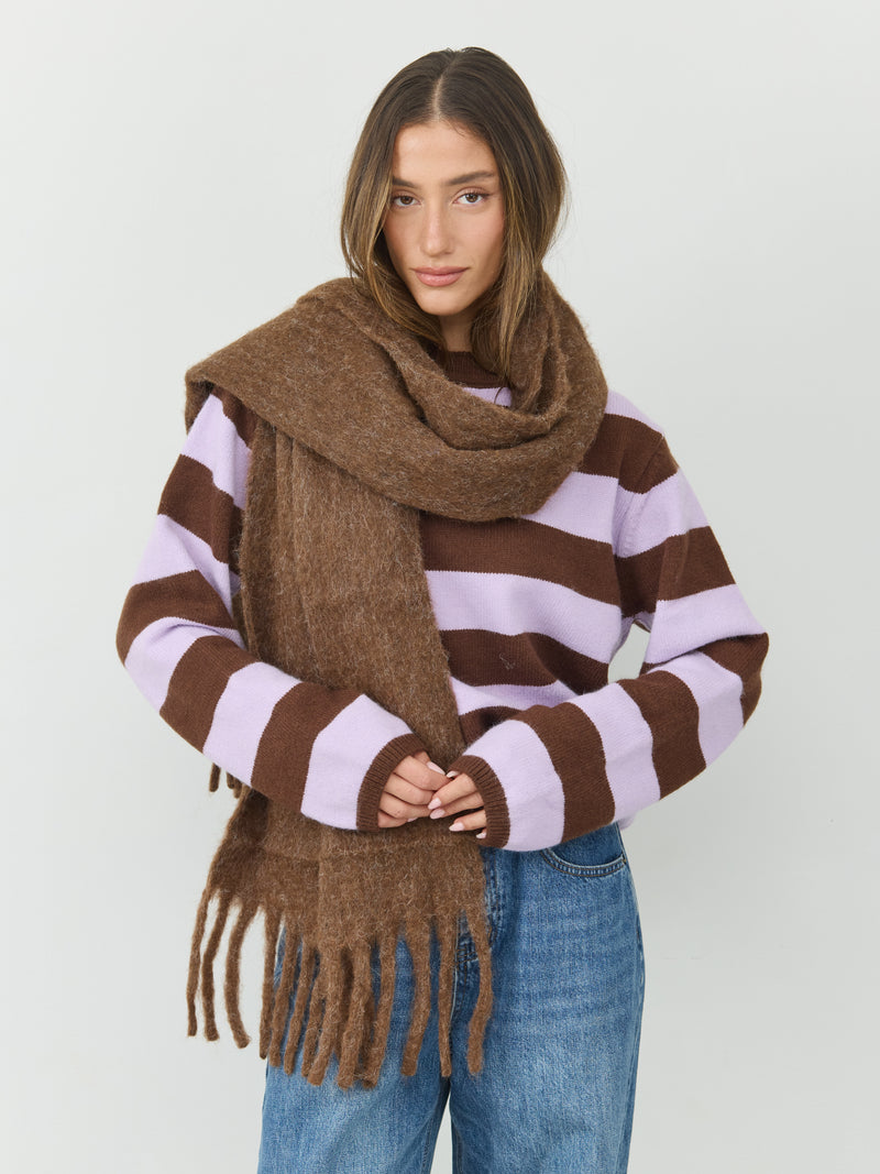 צעיף צמר | חום