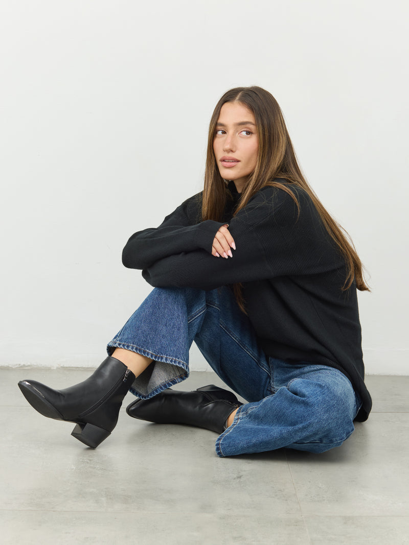 מגפוני עקב ריס | שחור