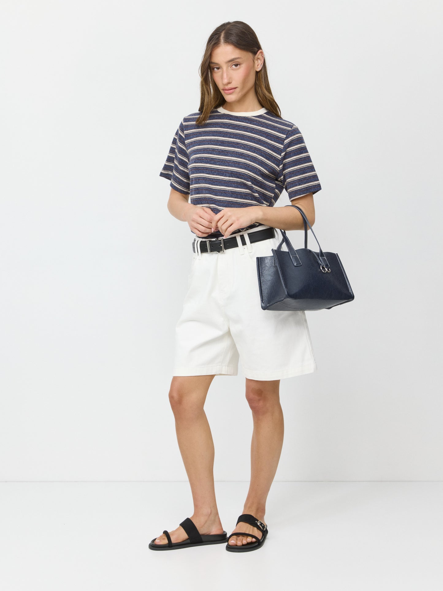 מכנסי ברמודה ג'ינס סטפן | לבן