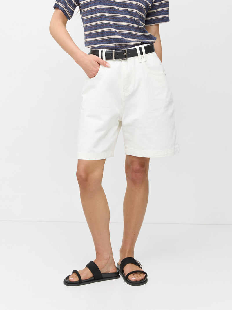 מכנסי ברמודה ג'ינס סטפן | לבן