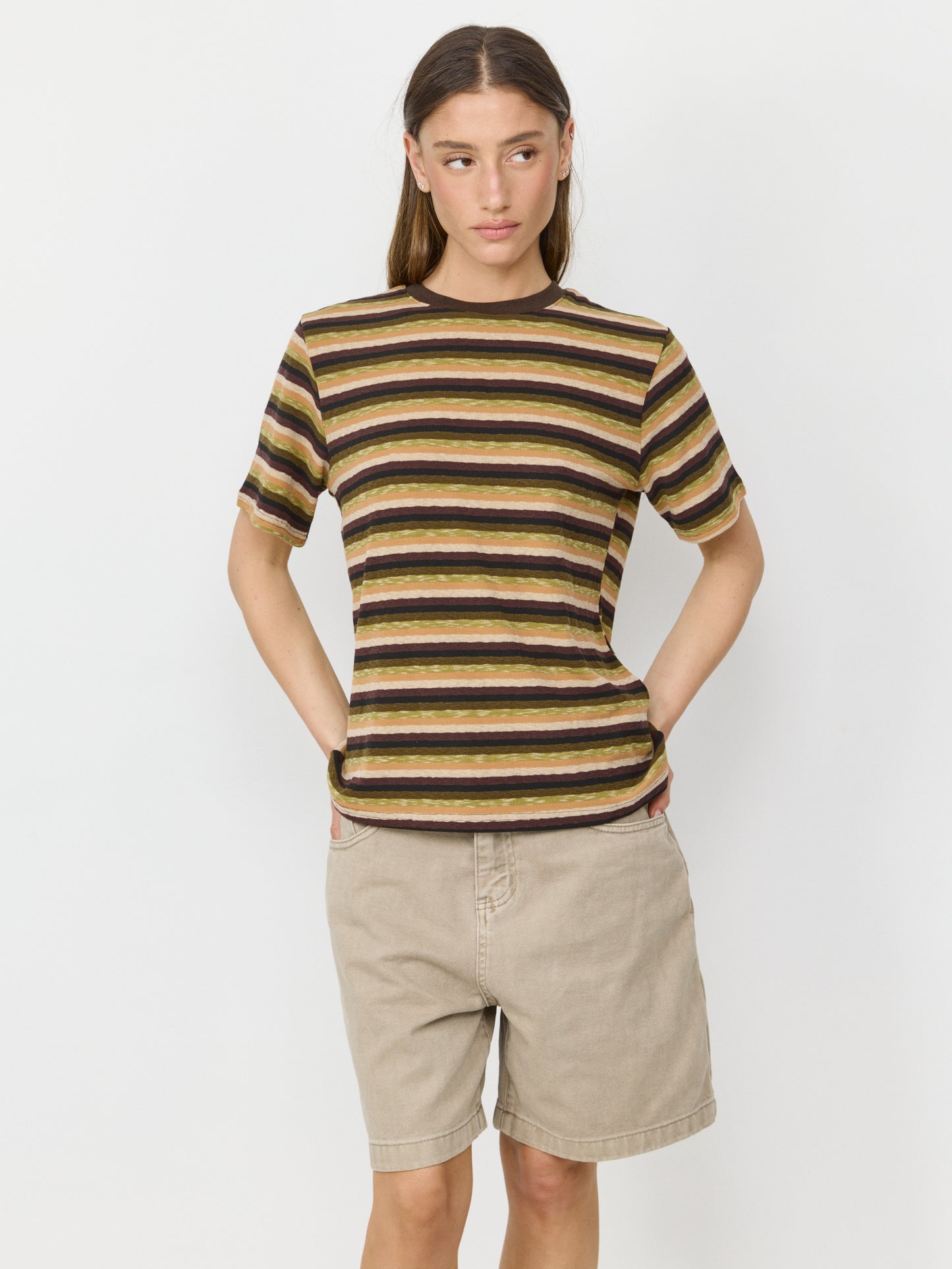 טישירט פסים אנאיס | צהוב