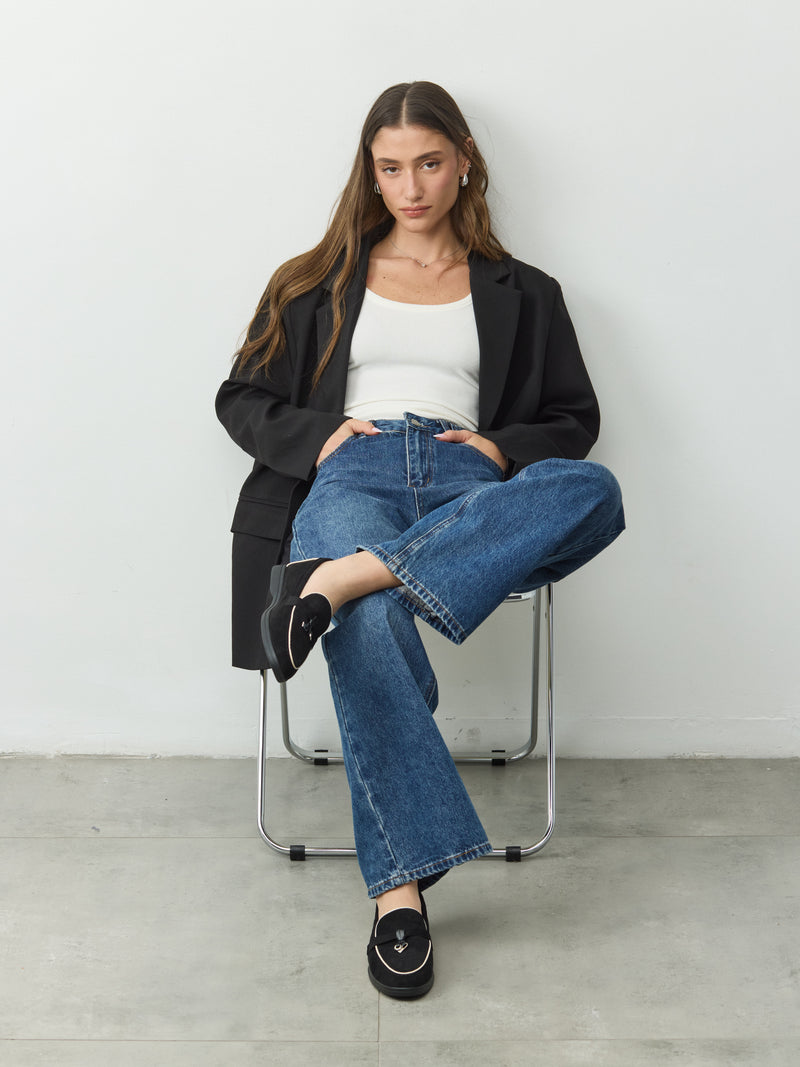 מוקסין דמוי זמש ארלו | שחור