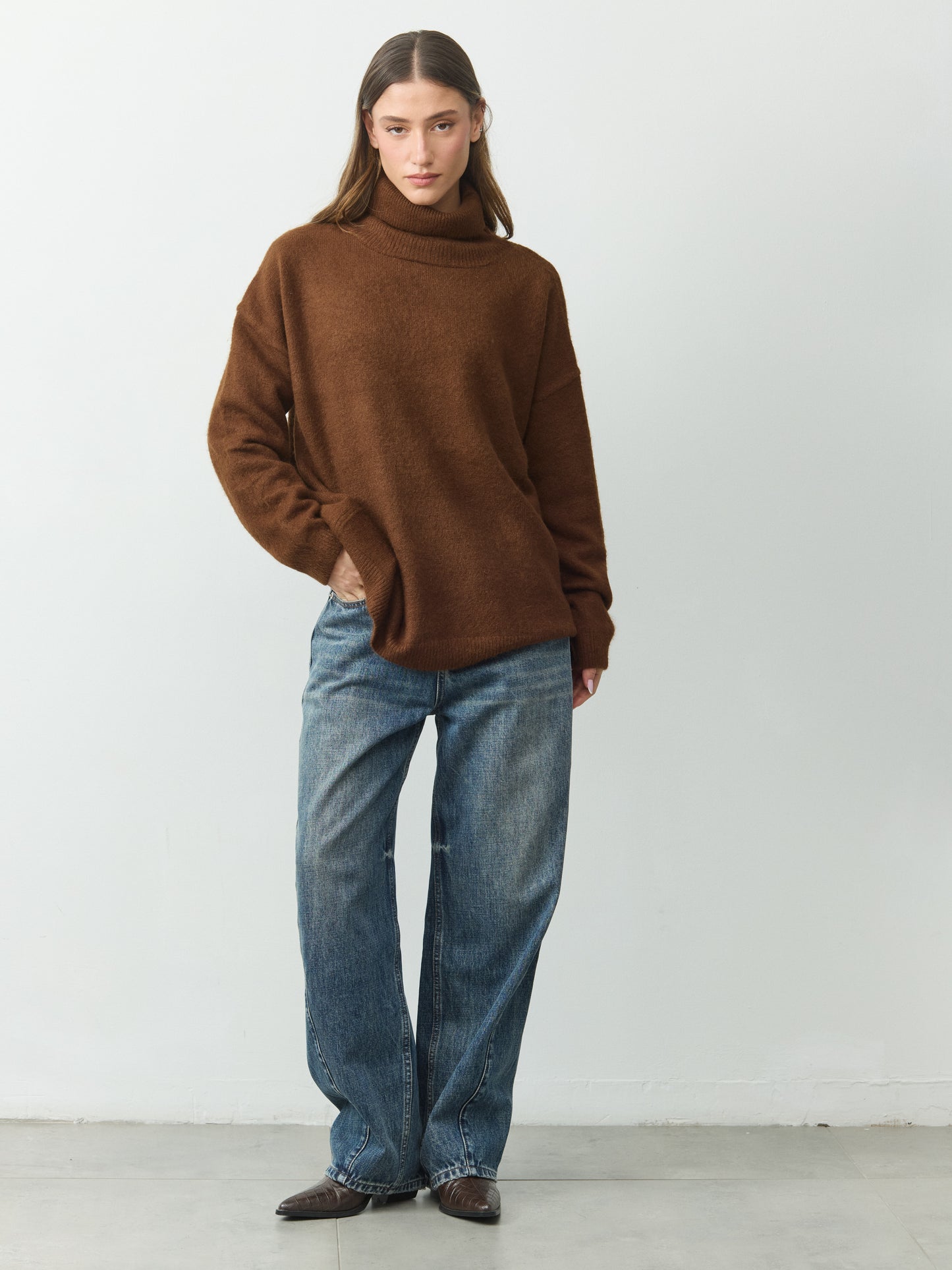 סוודר גולף רורי | קאמל