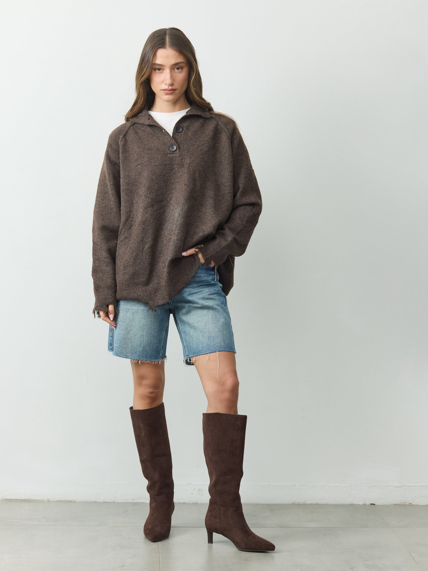 סוודר פולו מיילי | חום