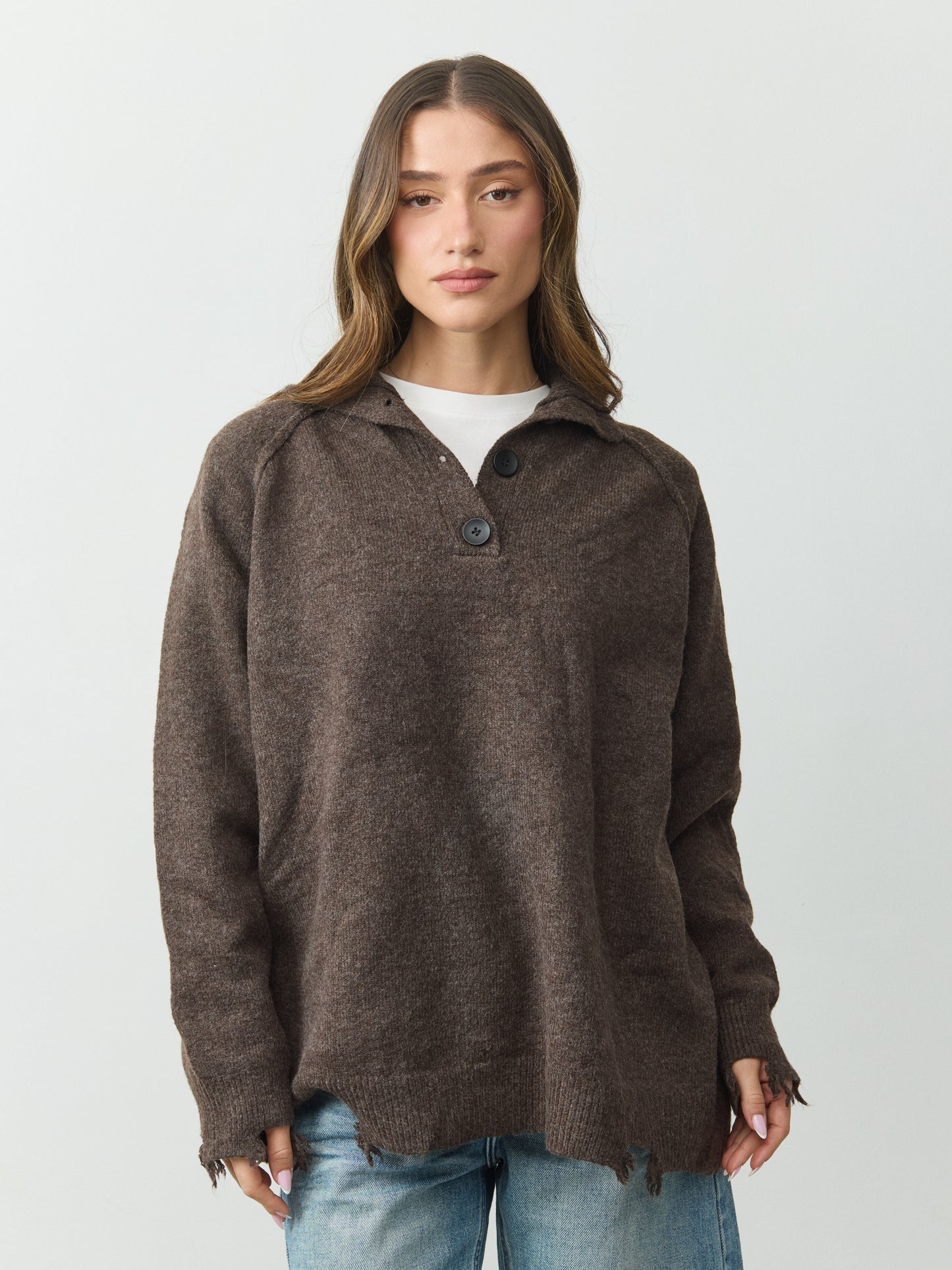 סוודר פולו מיילי | חום