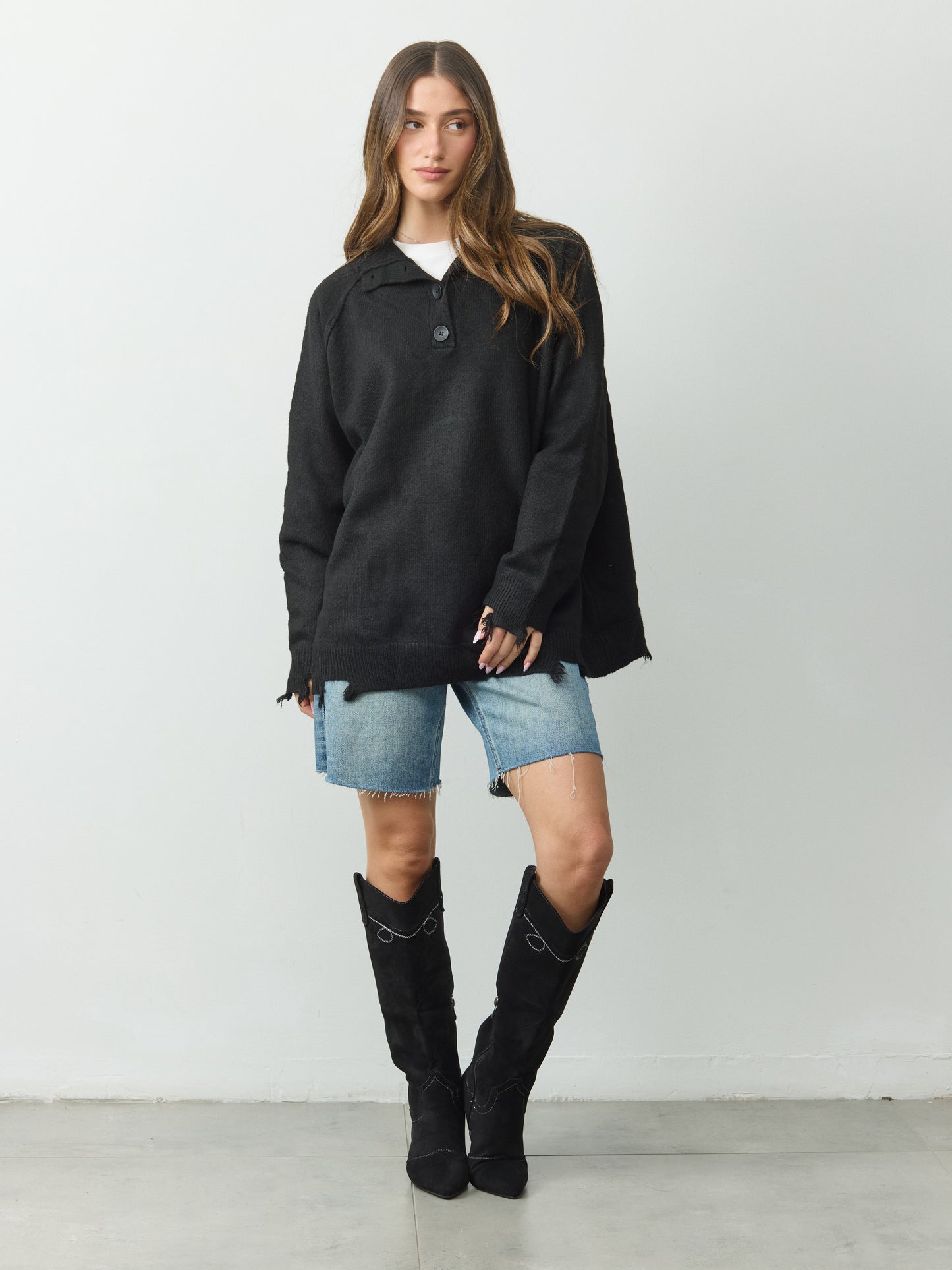 סוודר פולו מיילי | שחור