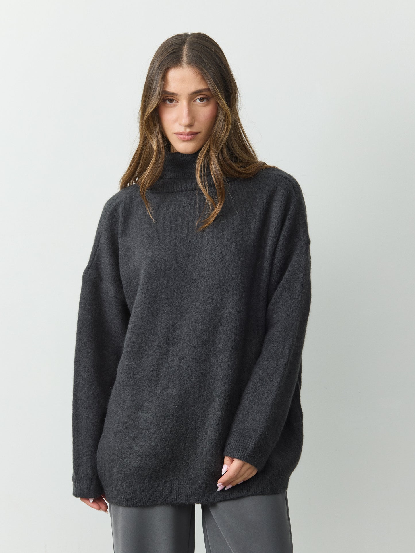 סוודר גולף רורי | אפור כהה