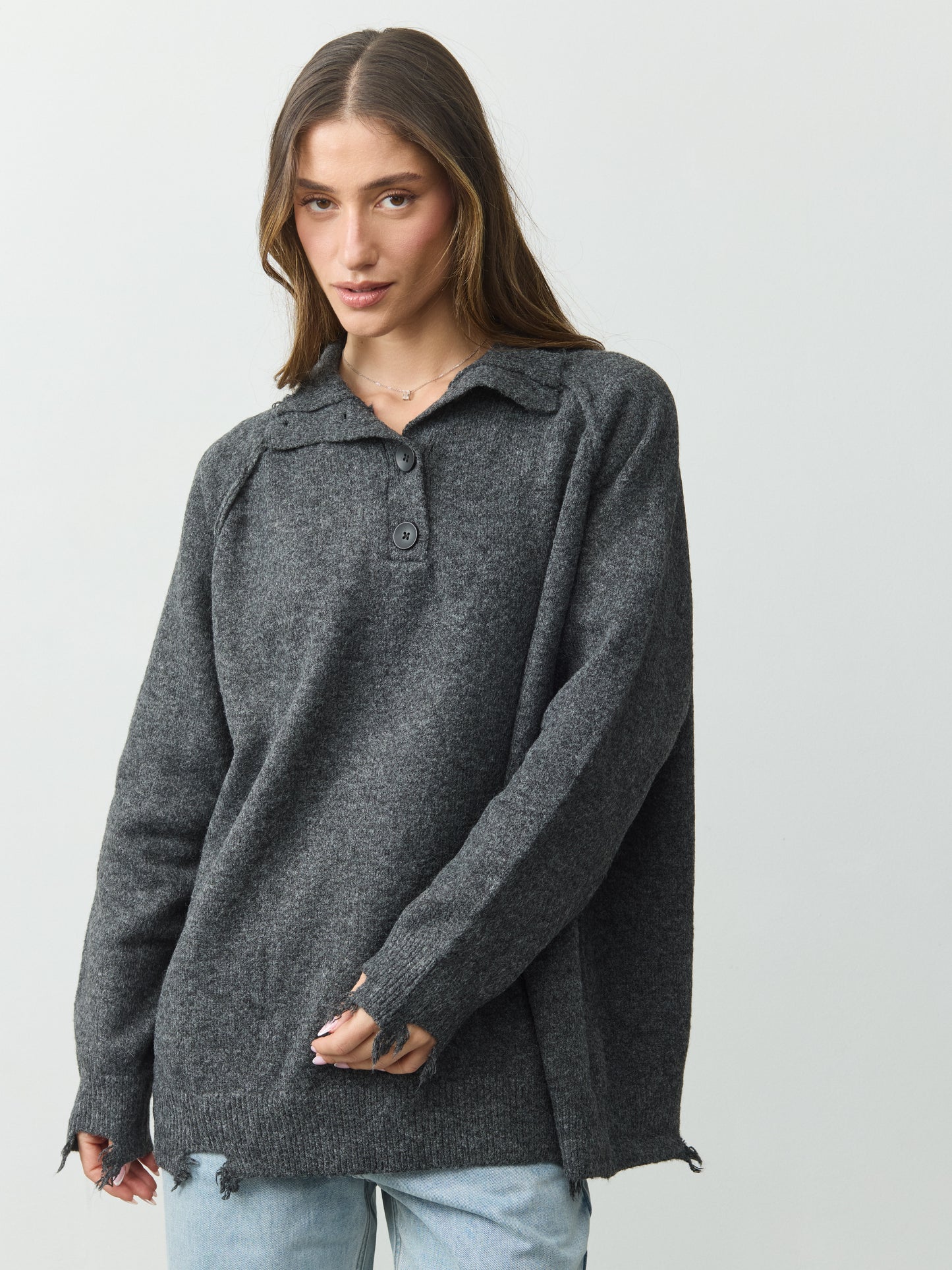 סוודר פולו מיילי | אפור כהה