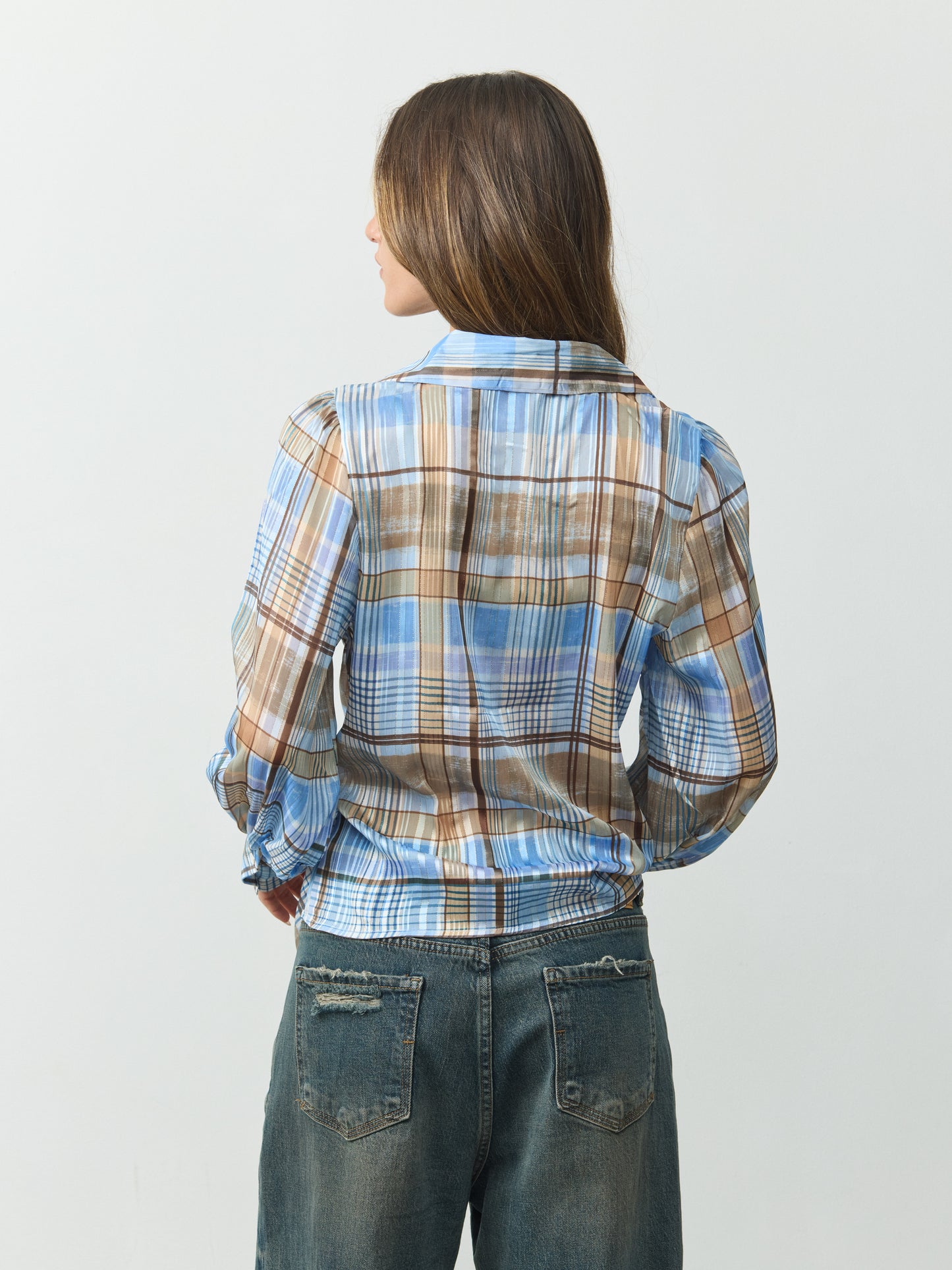 מכופתרת קשירה סקרלט | כחול