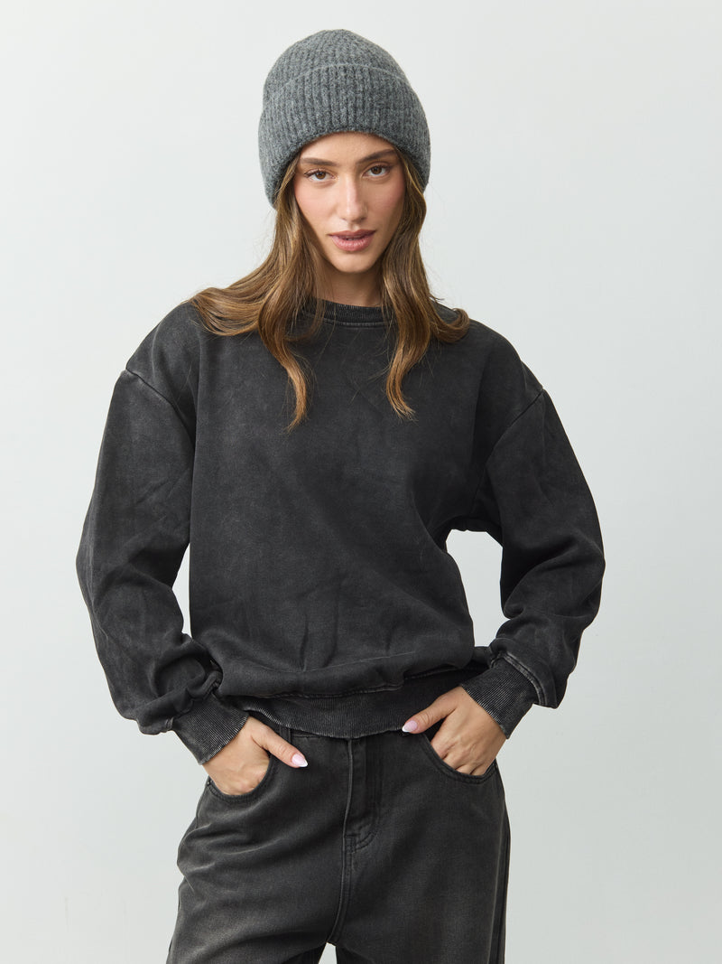 סוויטשירט בייסיק ריבר | שחור