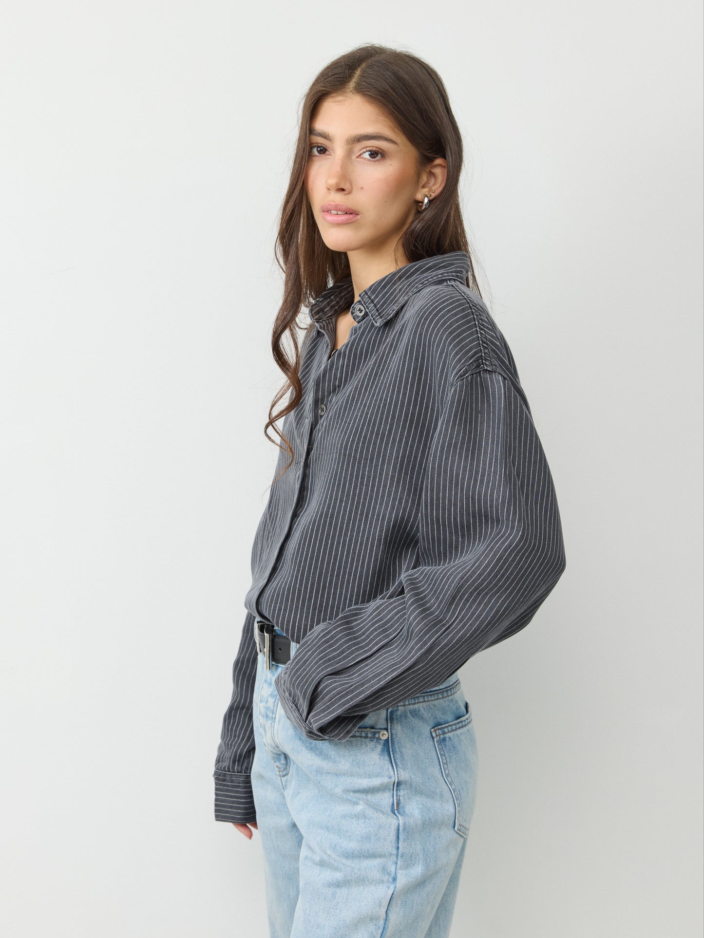 חולצה מכופתרת מריל | אפור