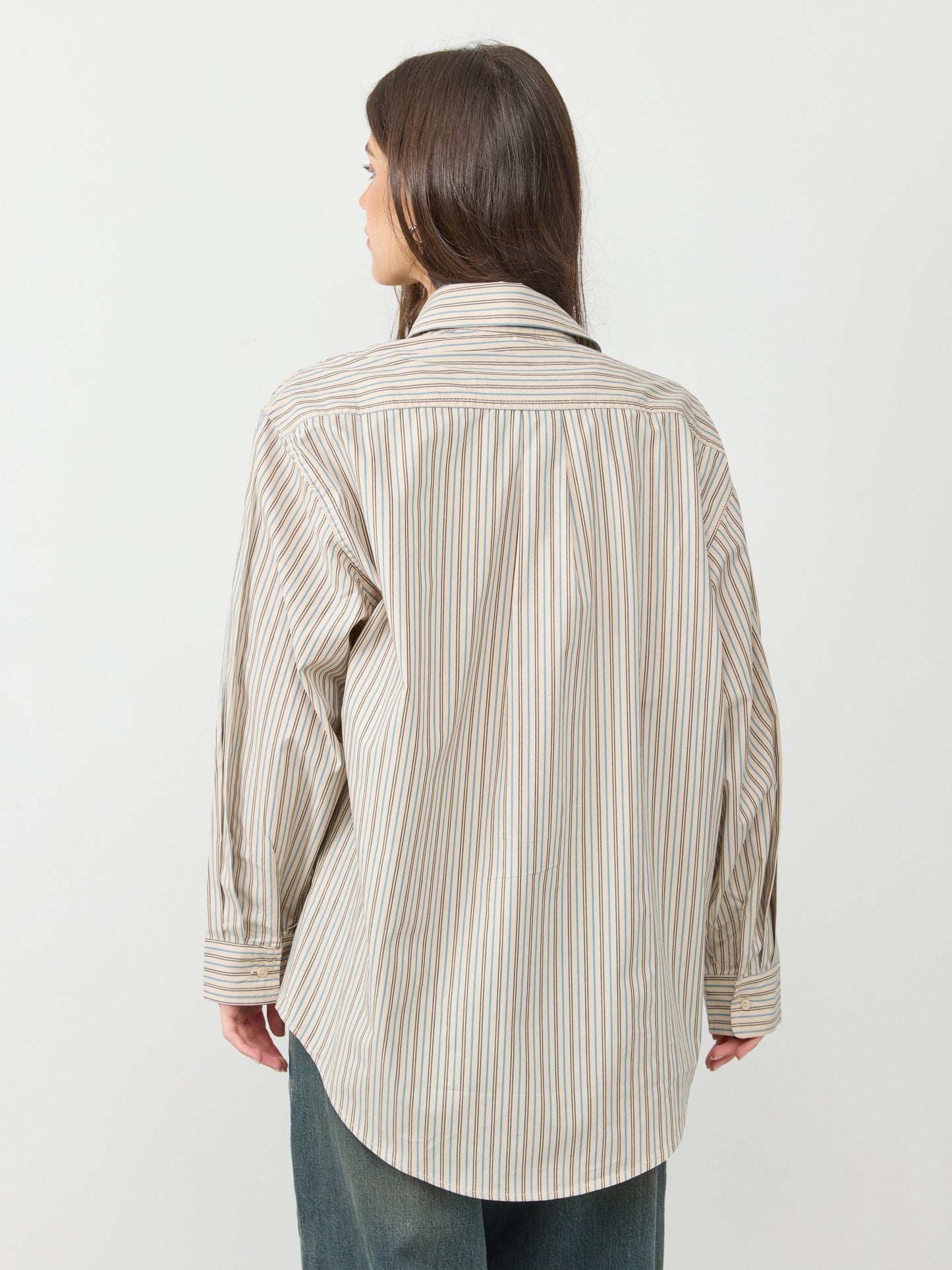 חולצה מכופתרת פסים אדוארד | בז'