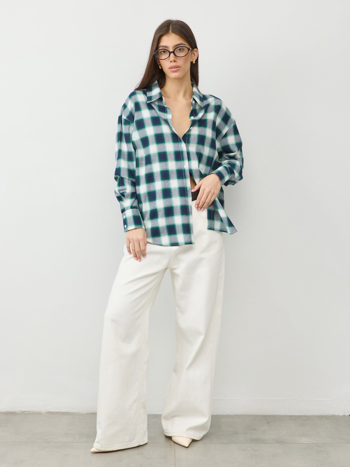 חולצה מכופתרת משבצות טרנר | ירוק