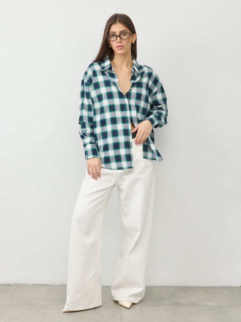 חולצה מכופתרת משבצות טרנר | ירוק