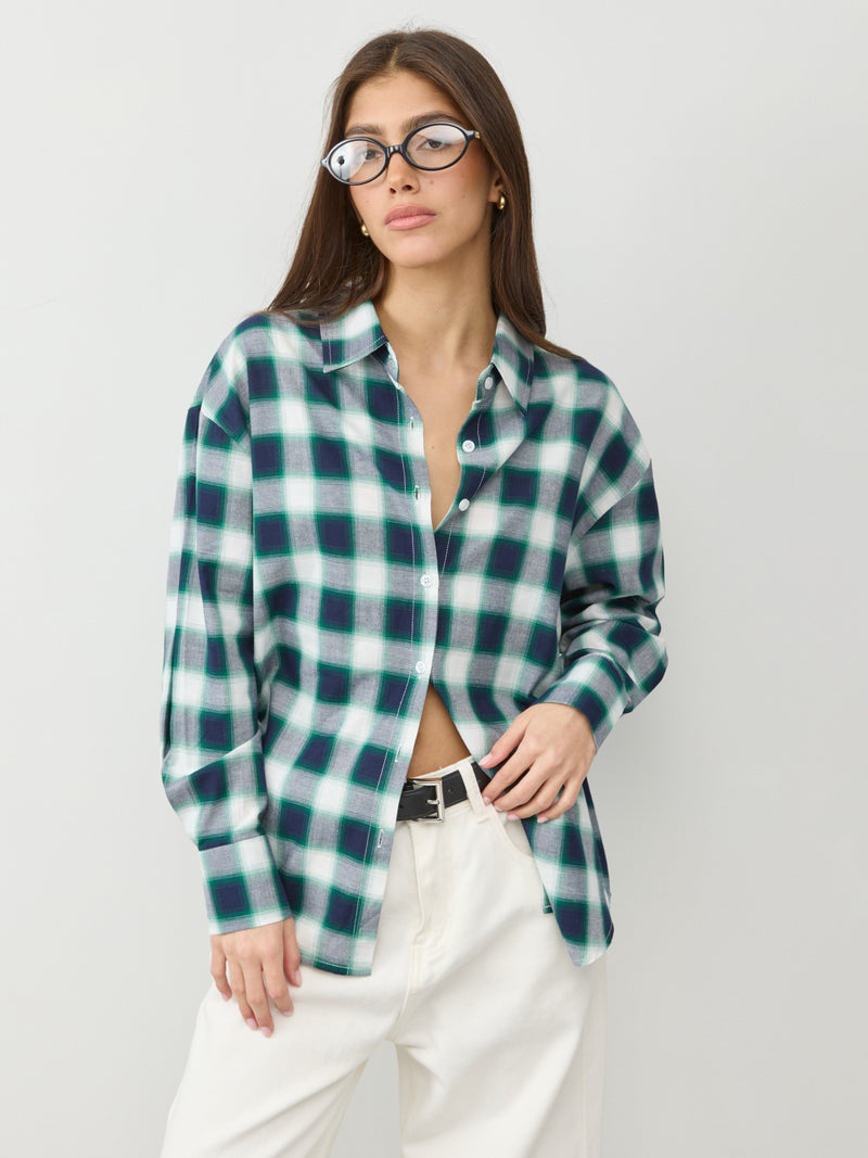 חולצה מכופתרת משבצות טרנר | ירוק