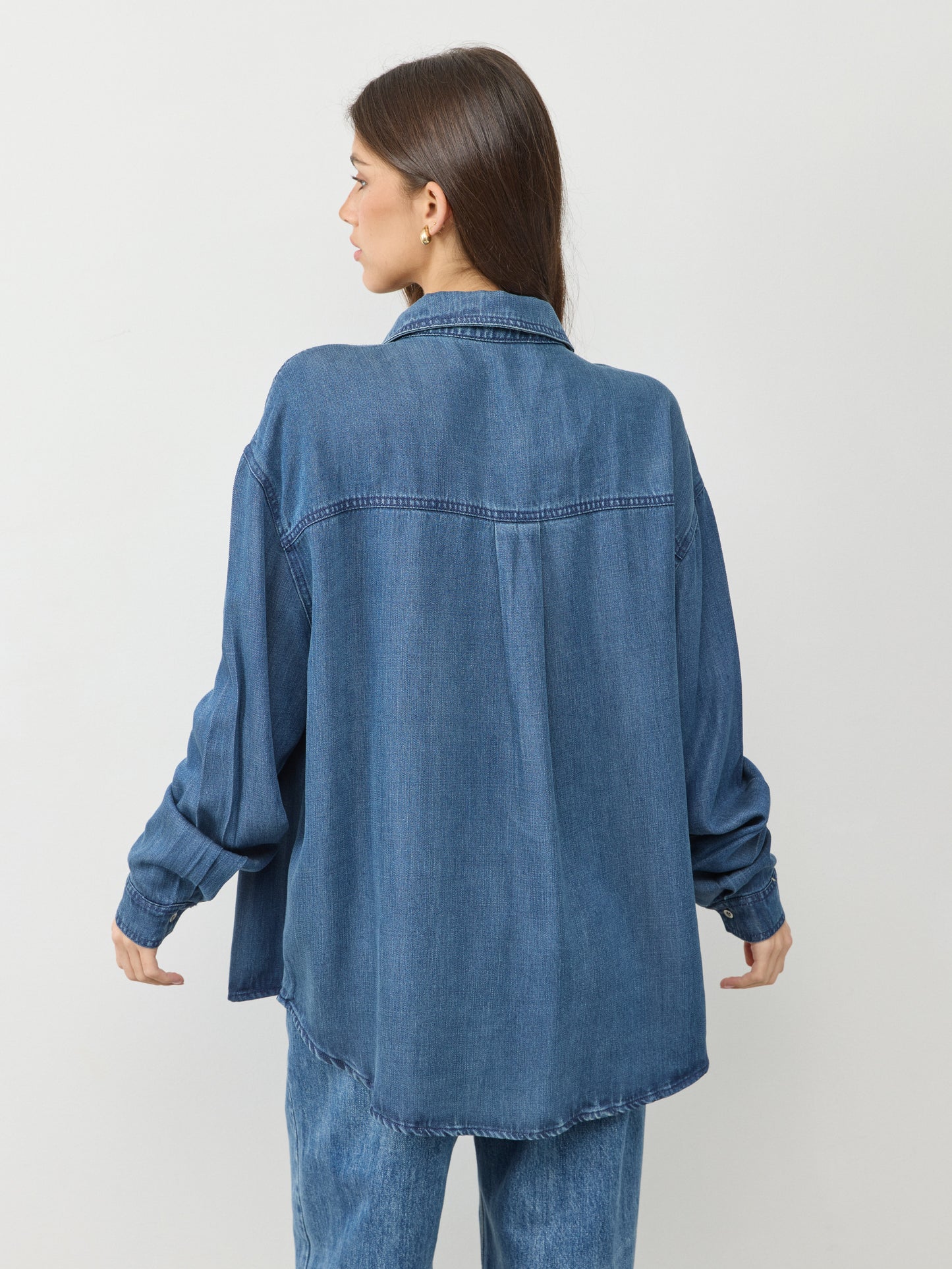 חולצת ג'ינס מכופתרת קרול | כחול