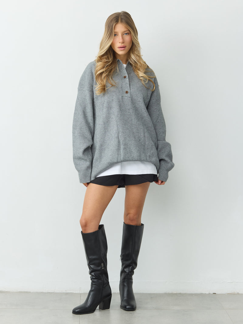 סוודר פולו ארי  | אפור