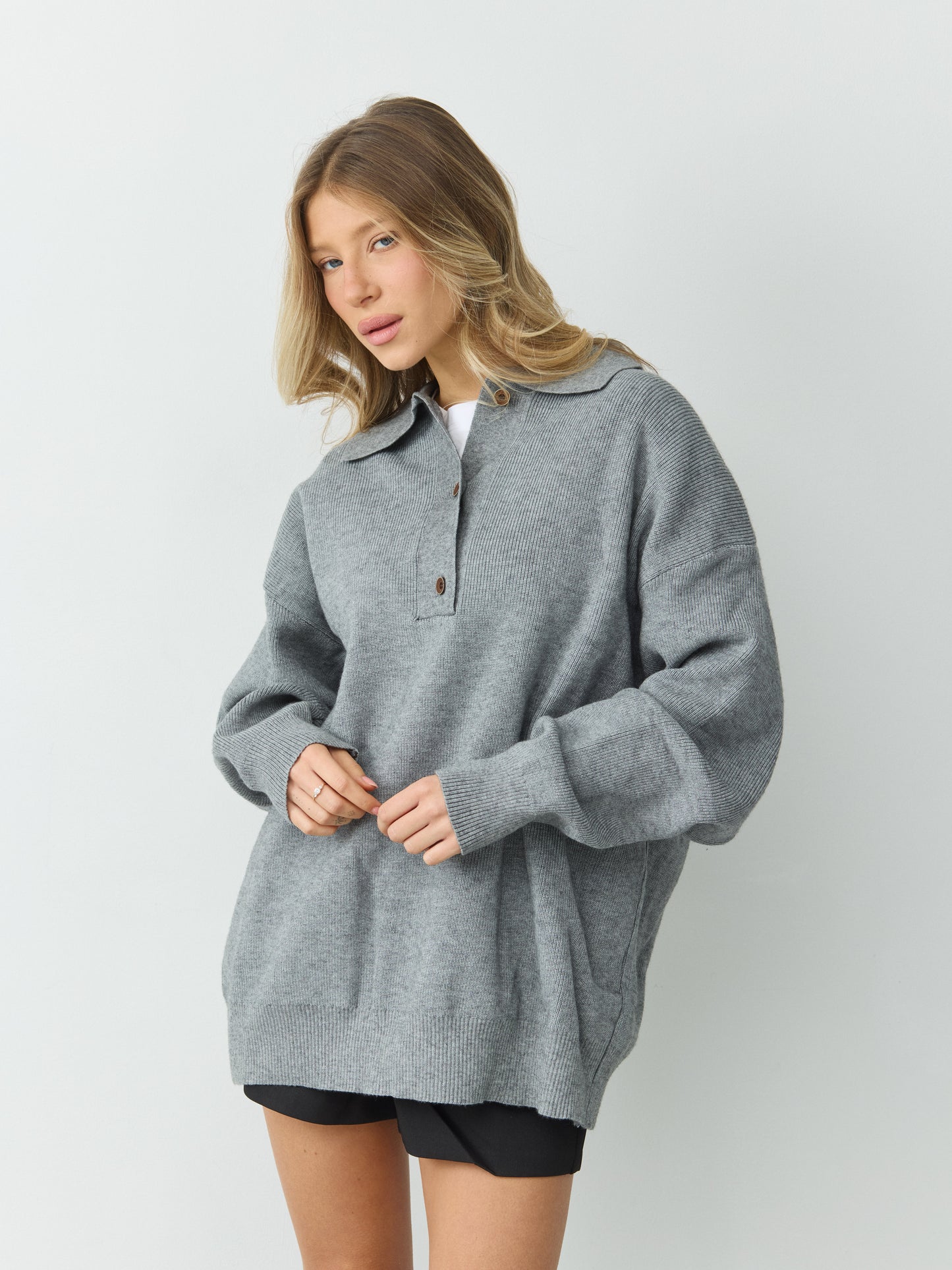 סוודר פולו ארי  | אפור