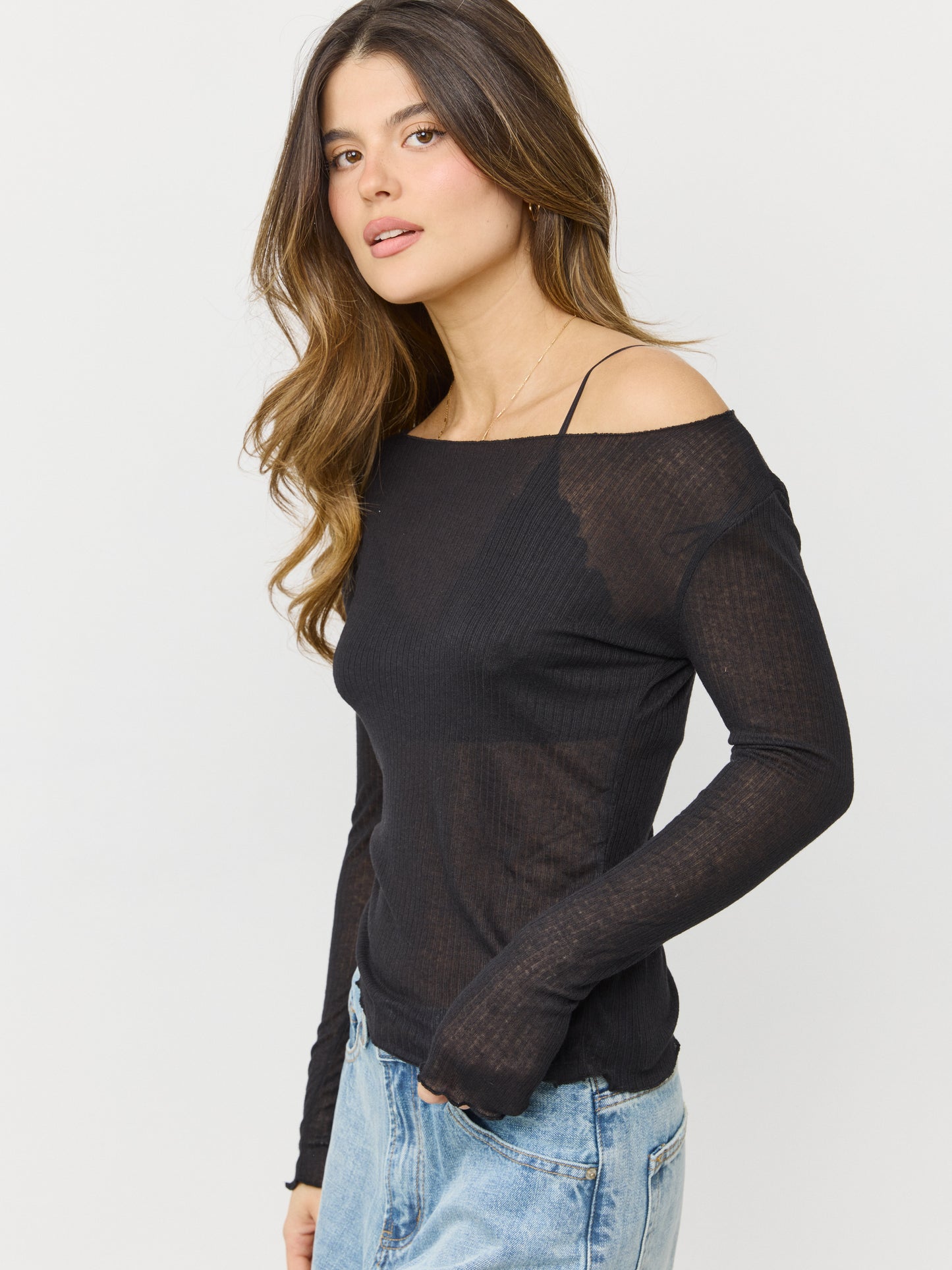 טישירט שרוול ארוך נוני | שחור