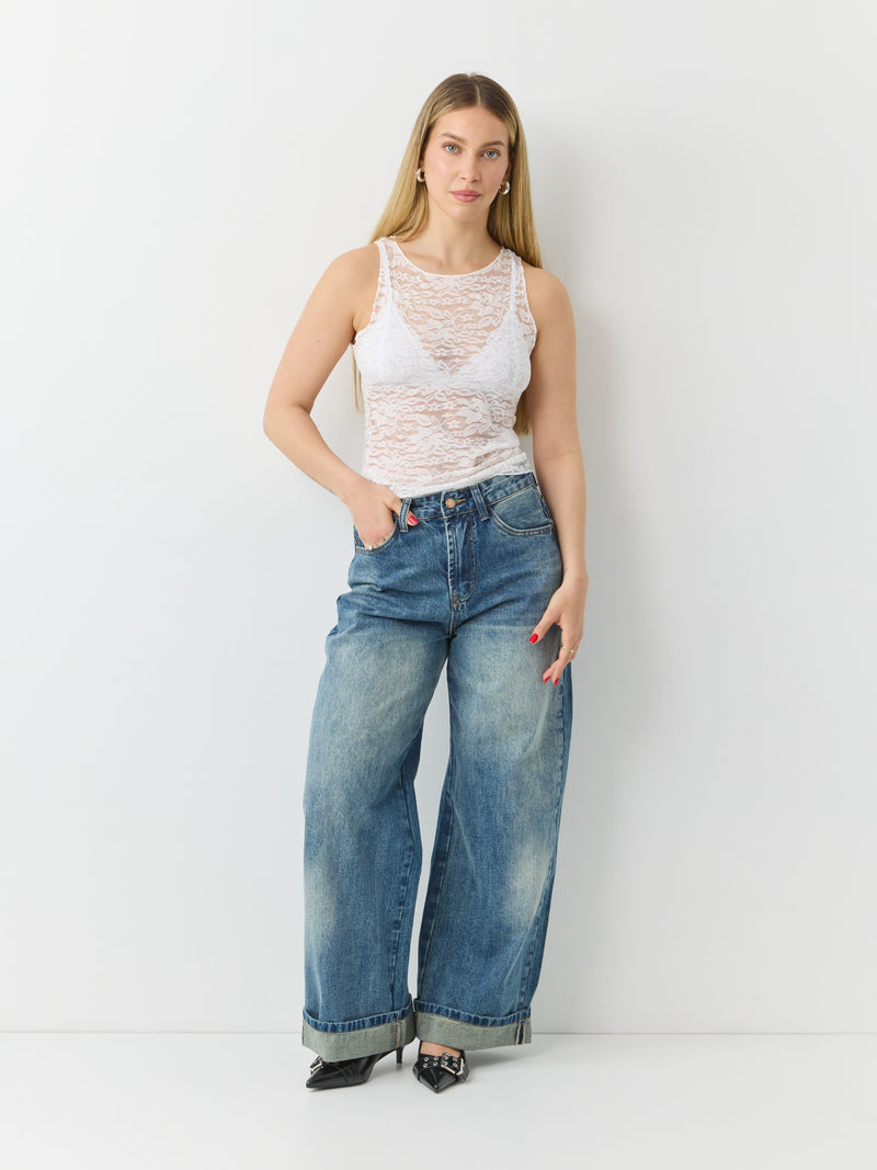 מכנסי ג'ינס בגזרת בלון טורינו | כחול