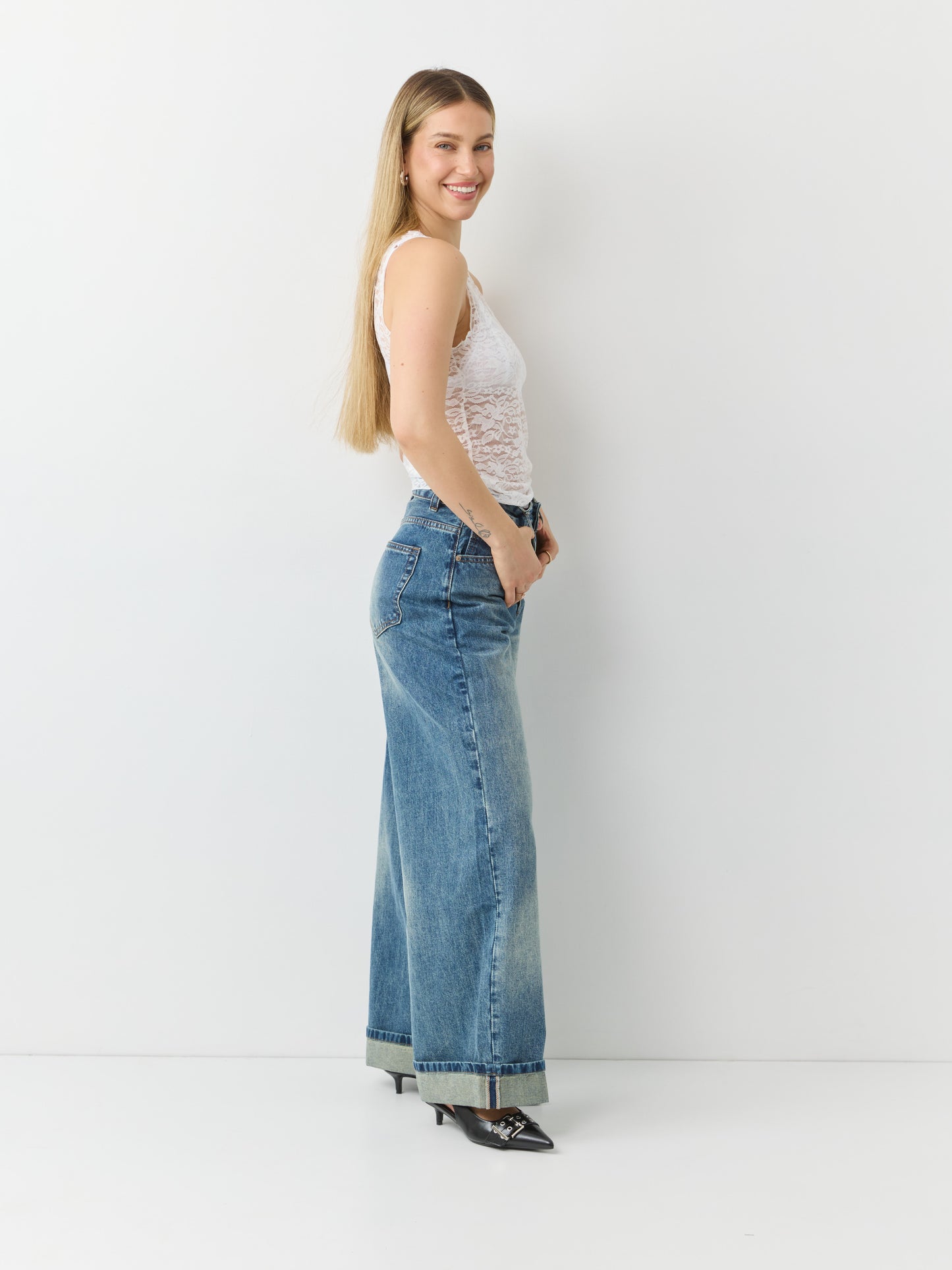 מכנסי ג'ינס בגזרת בלון טורינו | כחול