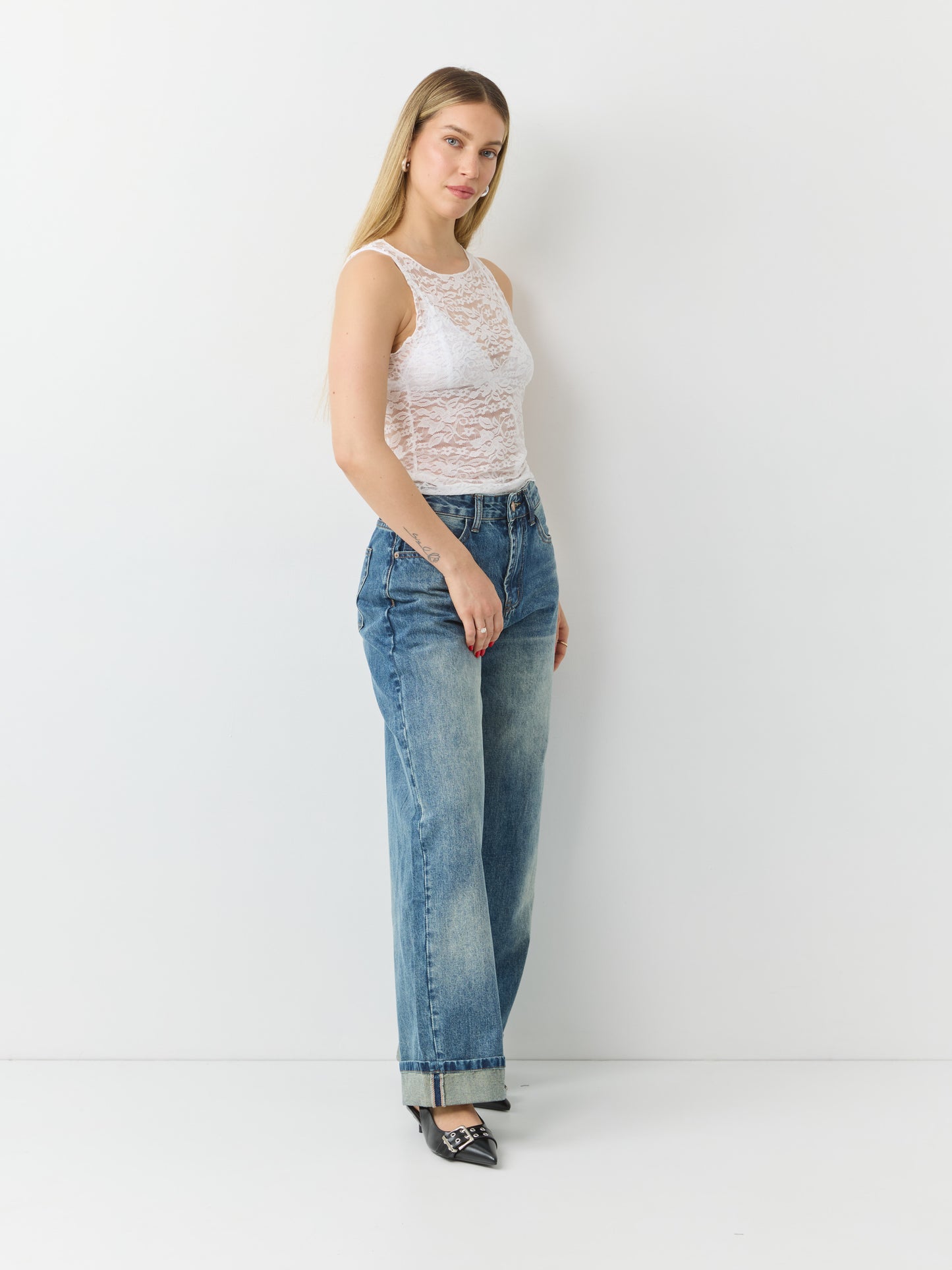 מכנסי ג'ינס בגזרת בלון טורינו | כחול