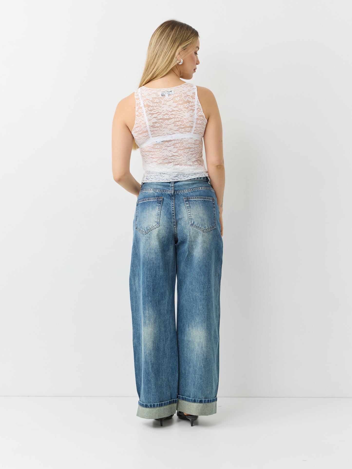 מכנסי ג'ינס בגזרת בלון טורינו | כחול