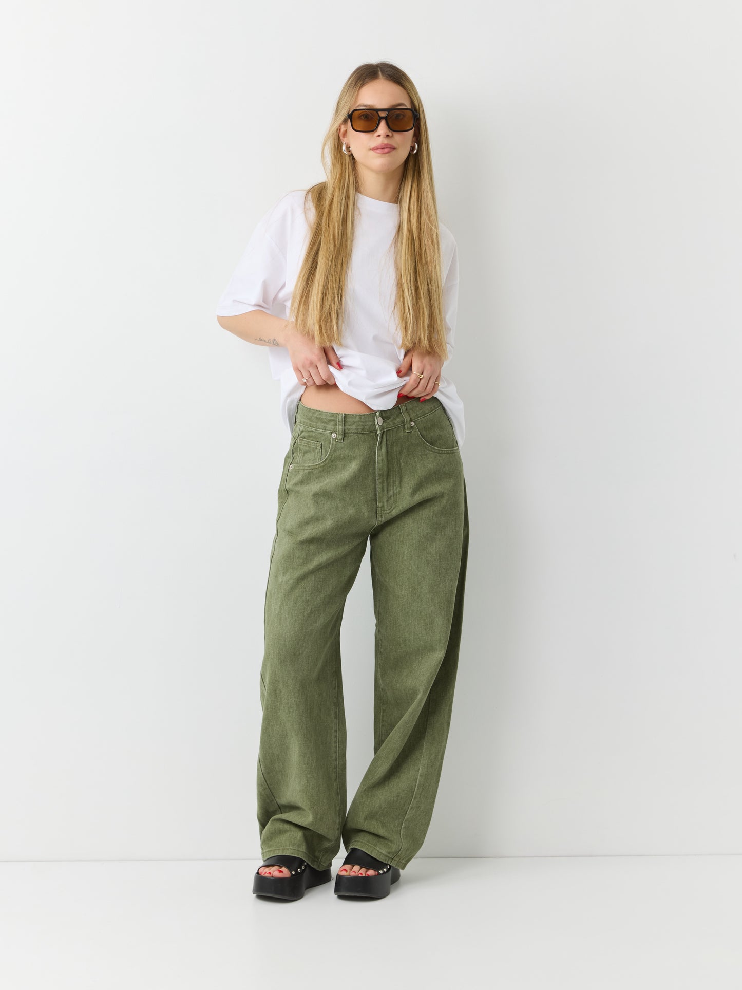 מכנסי ג'ינס ארוכים מרסלו | ירוק