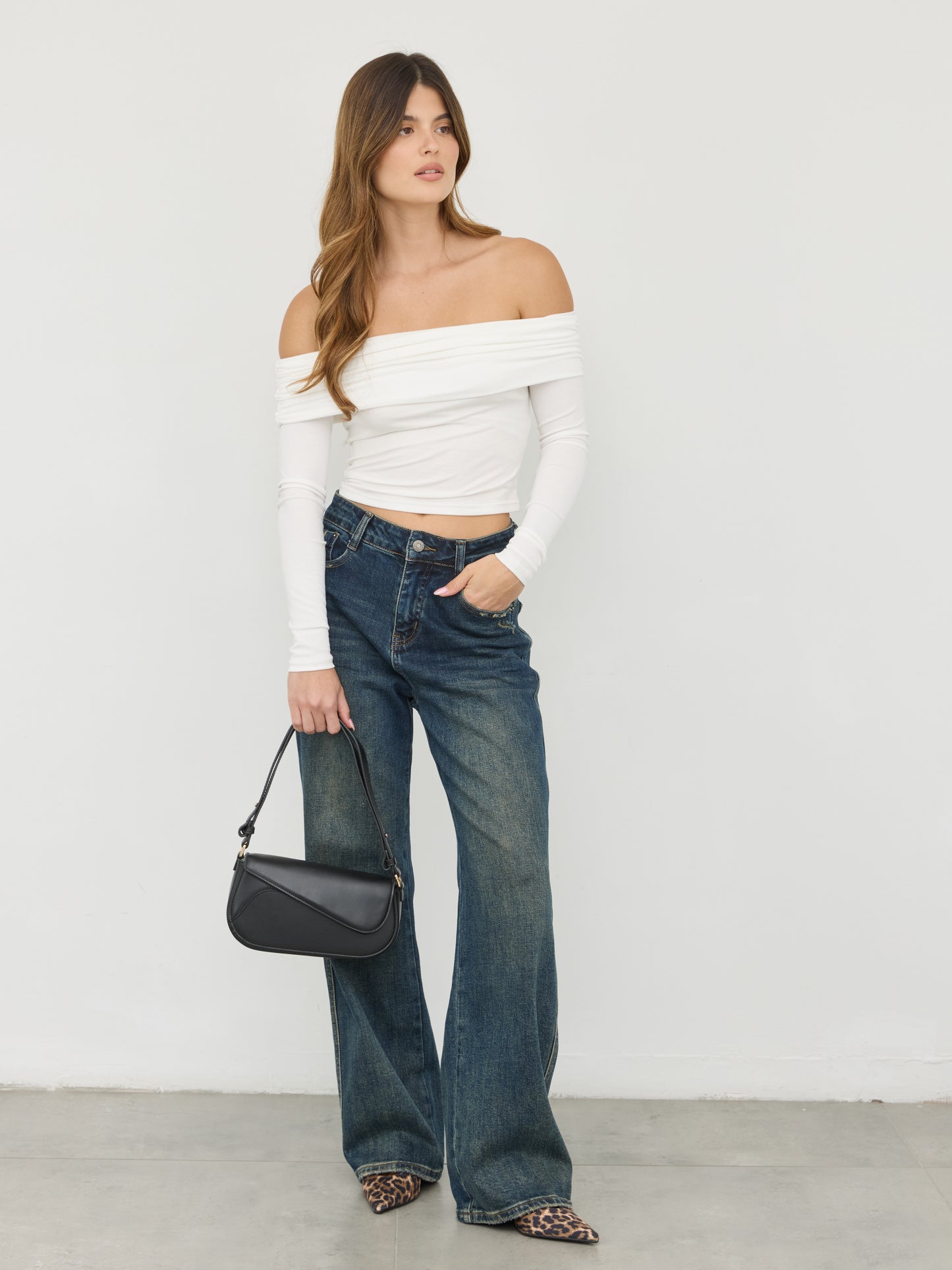 נעלי  עקב שפיץ רצועות טיה | מנומר