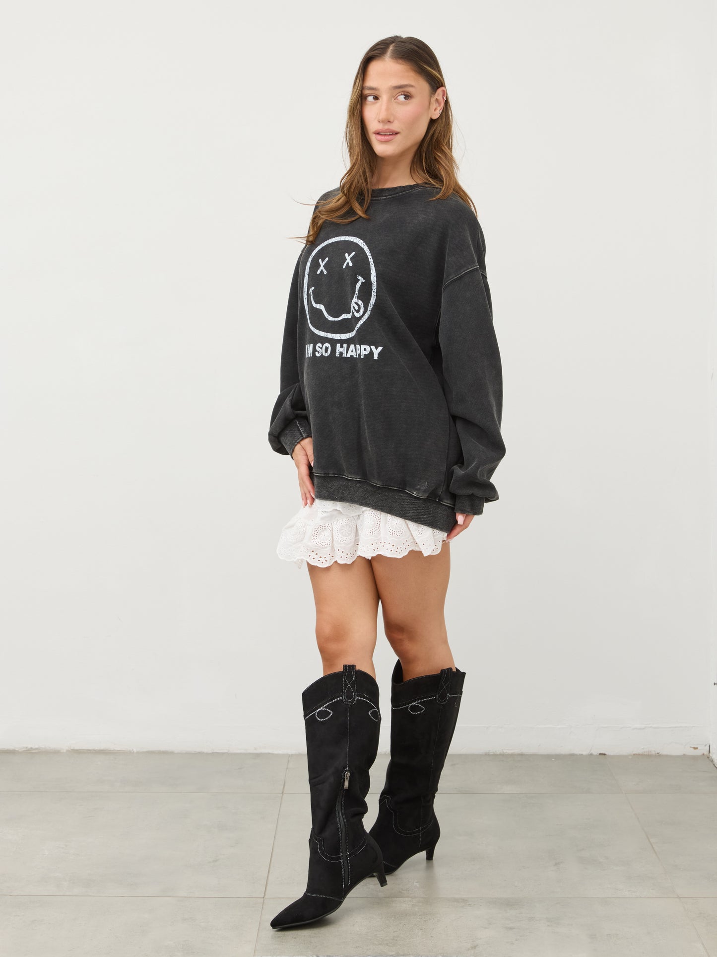 מגפי בוקרים דמוי זמש קופר | שחור