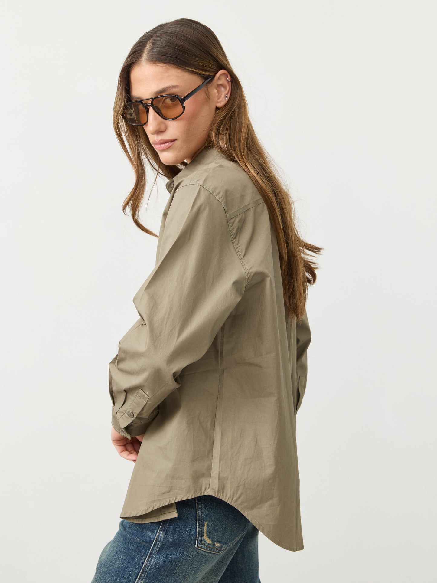 חולצה מכופתרת לונה | ירוק