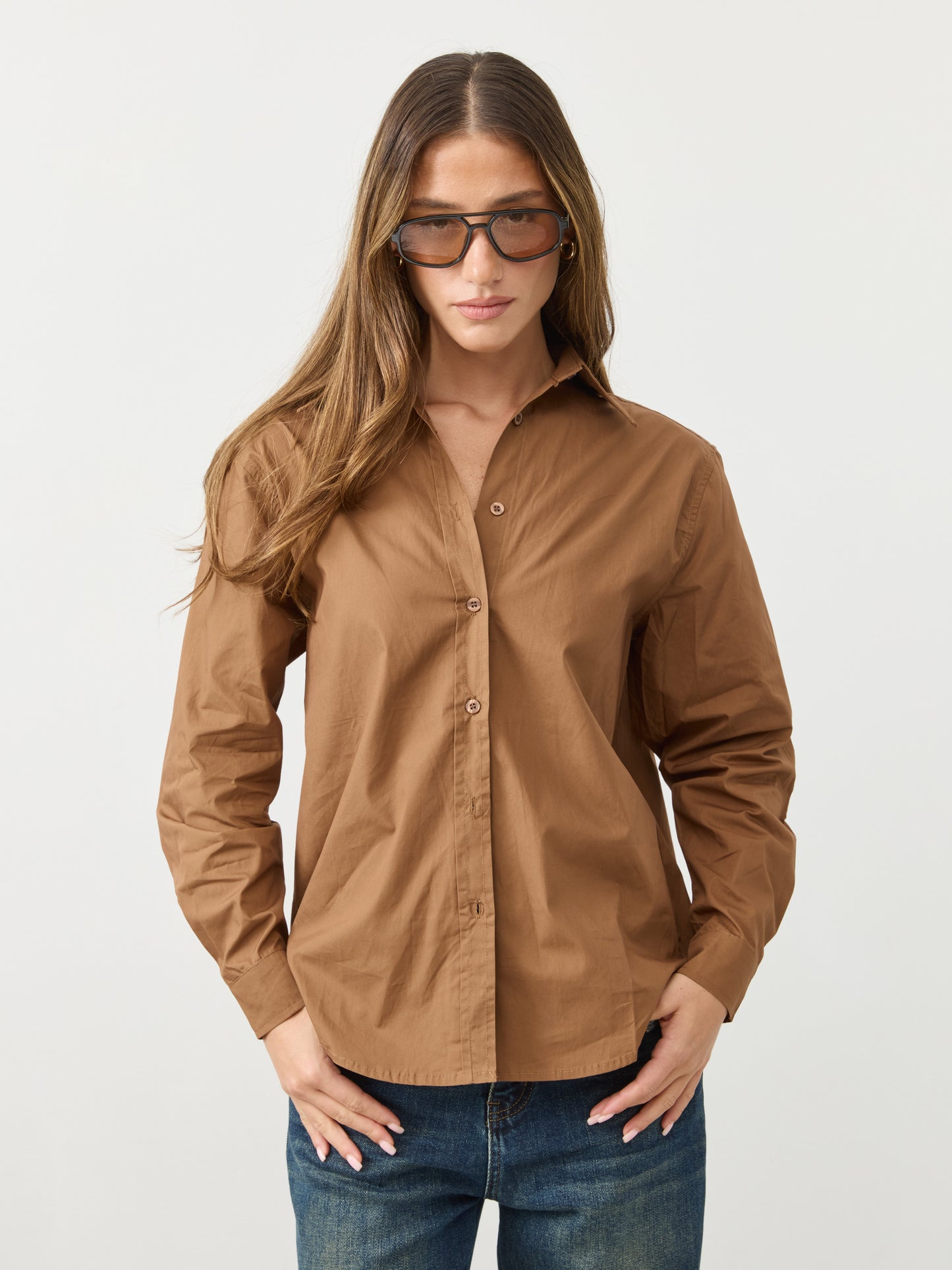 חולצה מכופתרת לונה | חאקי