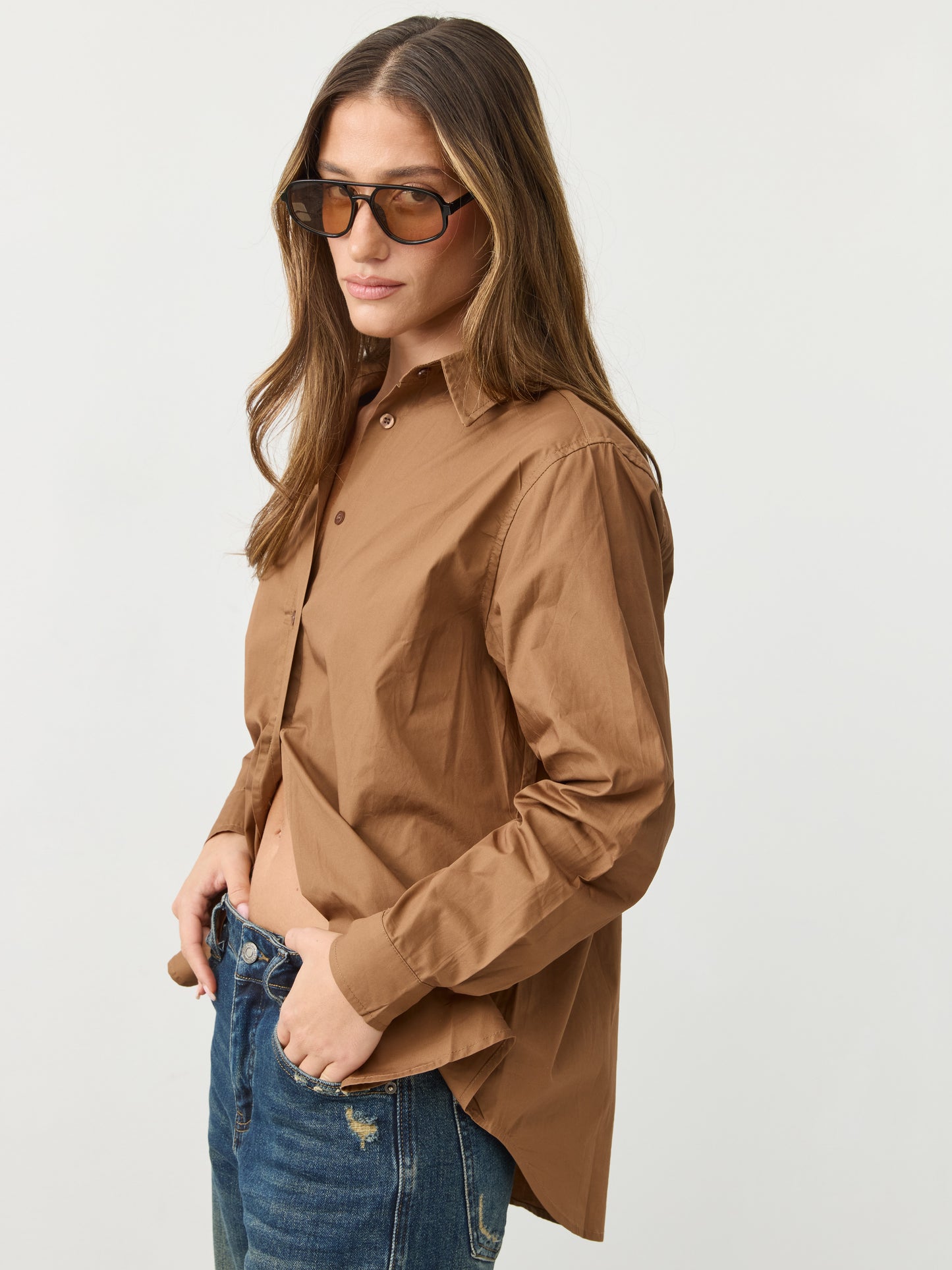 חולצה מכופתרת לונה | חאקי